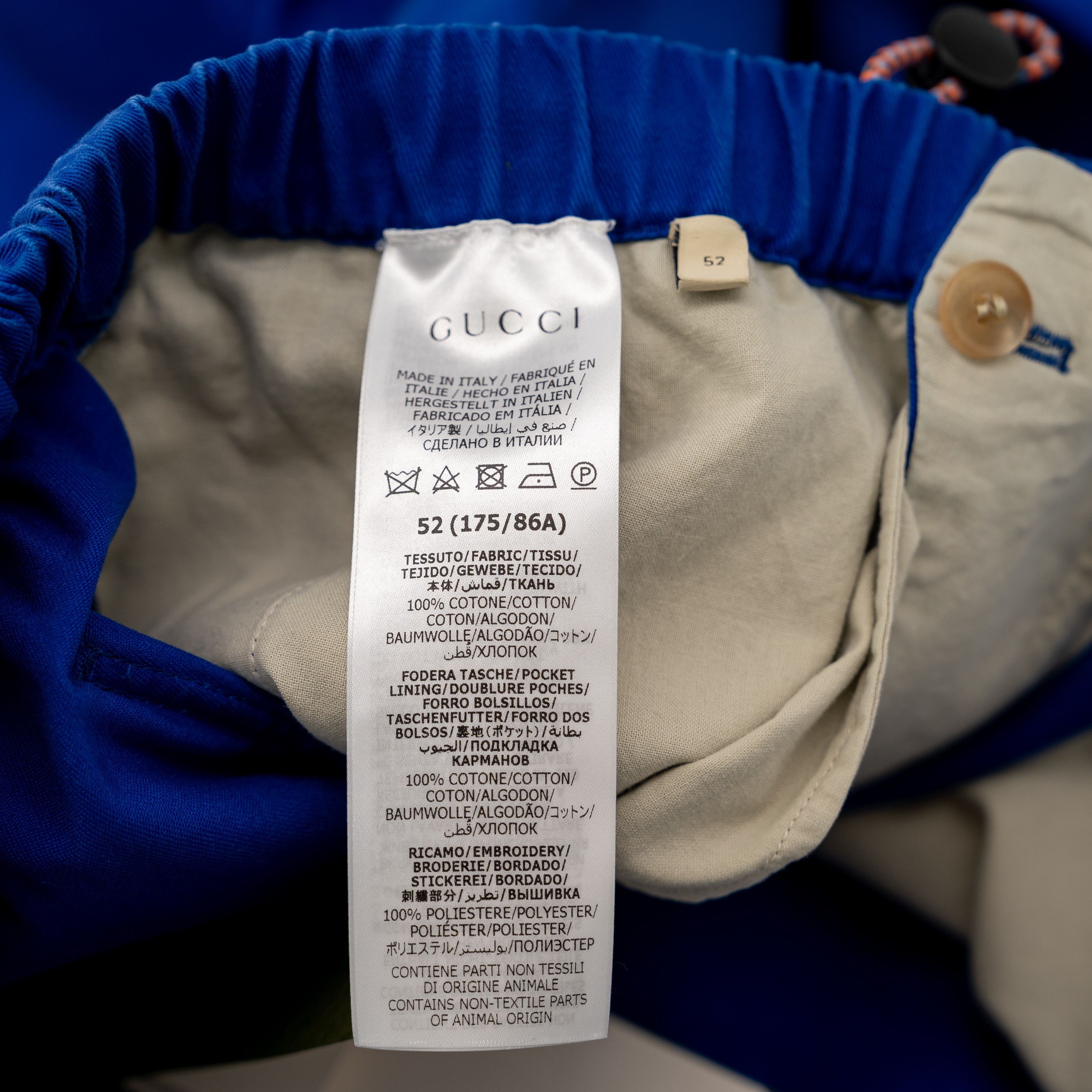 Gucci 52 XL - Gucci Blue Pants Trousers Drawstring Cotton Drill Size US 36 / EU 52 - 10 Thumbnail