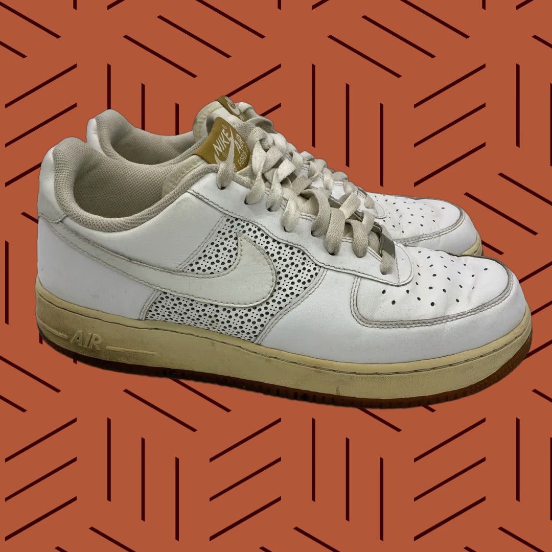 Nike VINTAGE Nike Air Force 1 '07 MENS Sneaker Low Top White Gum Distressed 315122-992 Size 11 Size US 10 / EU 43 - 1 Thumbnail