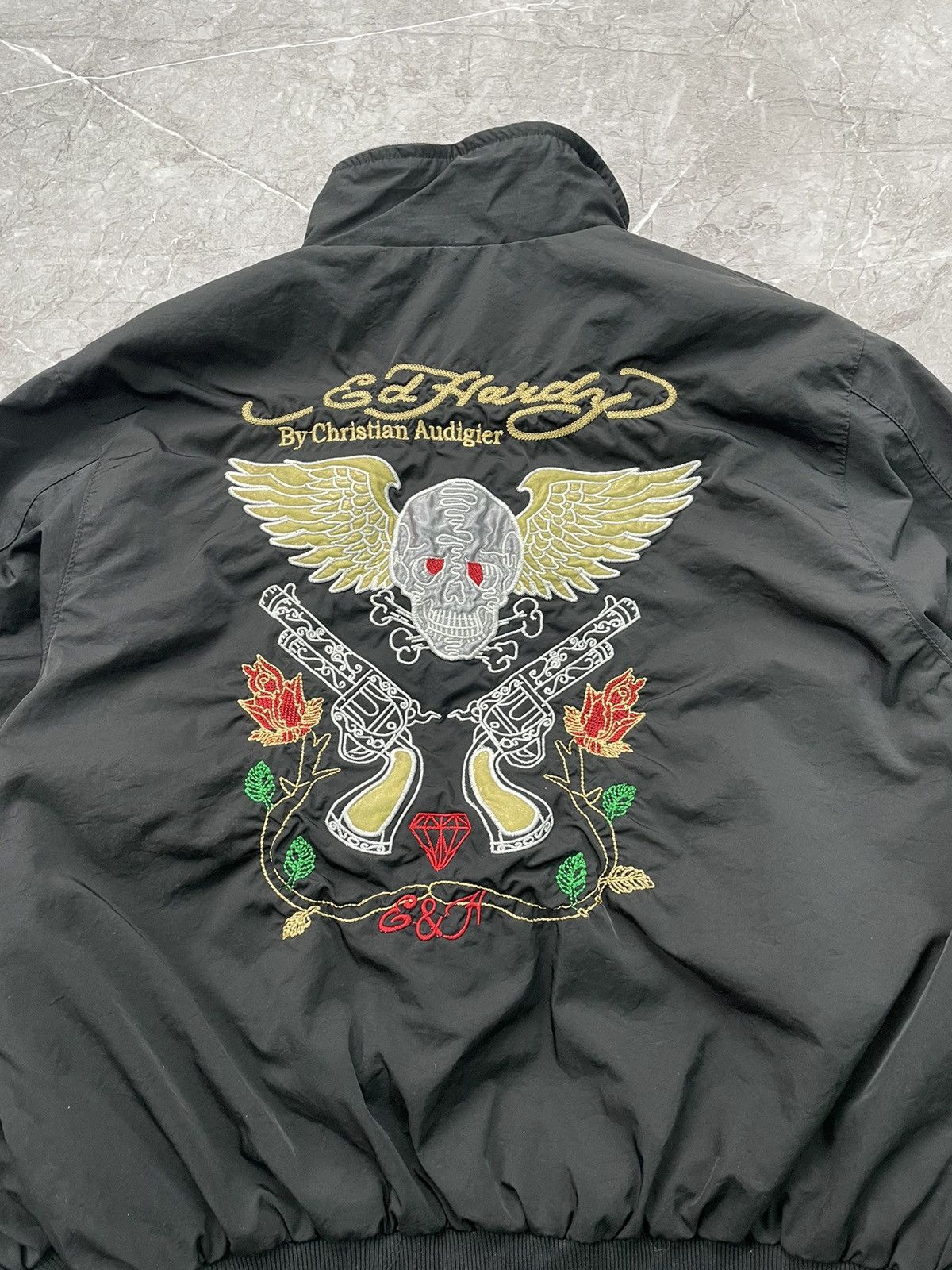 Christian Audigier × Ed Hardy Vintage Ed Hardy Christian Audigier Nylon Varsity Jacket Size US M / EU 48-50 / 2 - 11 Thumbnail