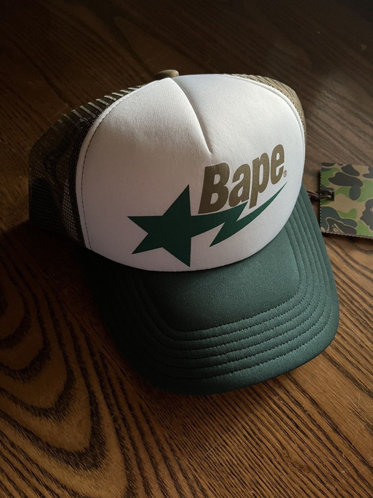 Bape Bapesta Mesh Trucker Hat - Green Size ONE SIZE - 1 Thumbnail