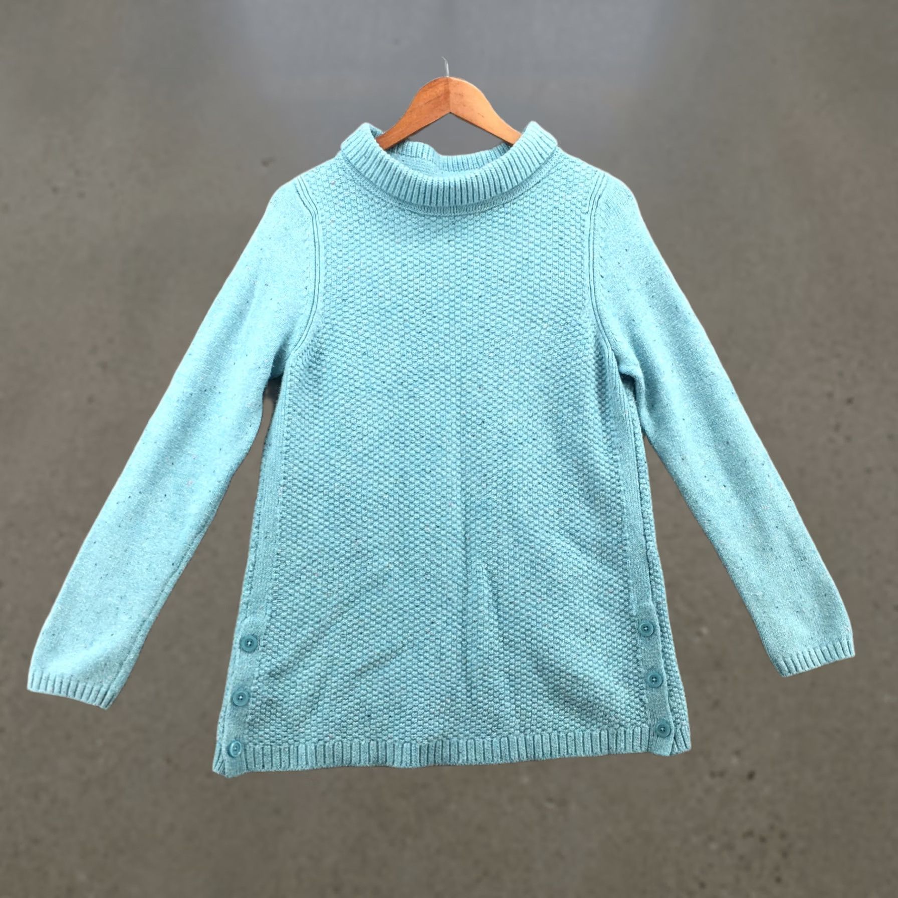 Talbots Talbots Sweater Shirt Women's L Teal Mock Neck Pullover Casual Long Sleeve Knit Regular Modern Sleek Knitwear Size L / US 10 / IT 46 - 1 Thumbnail