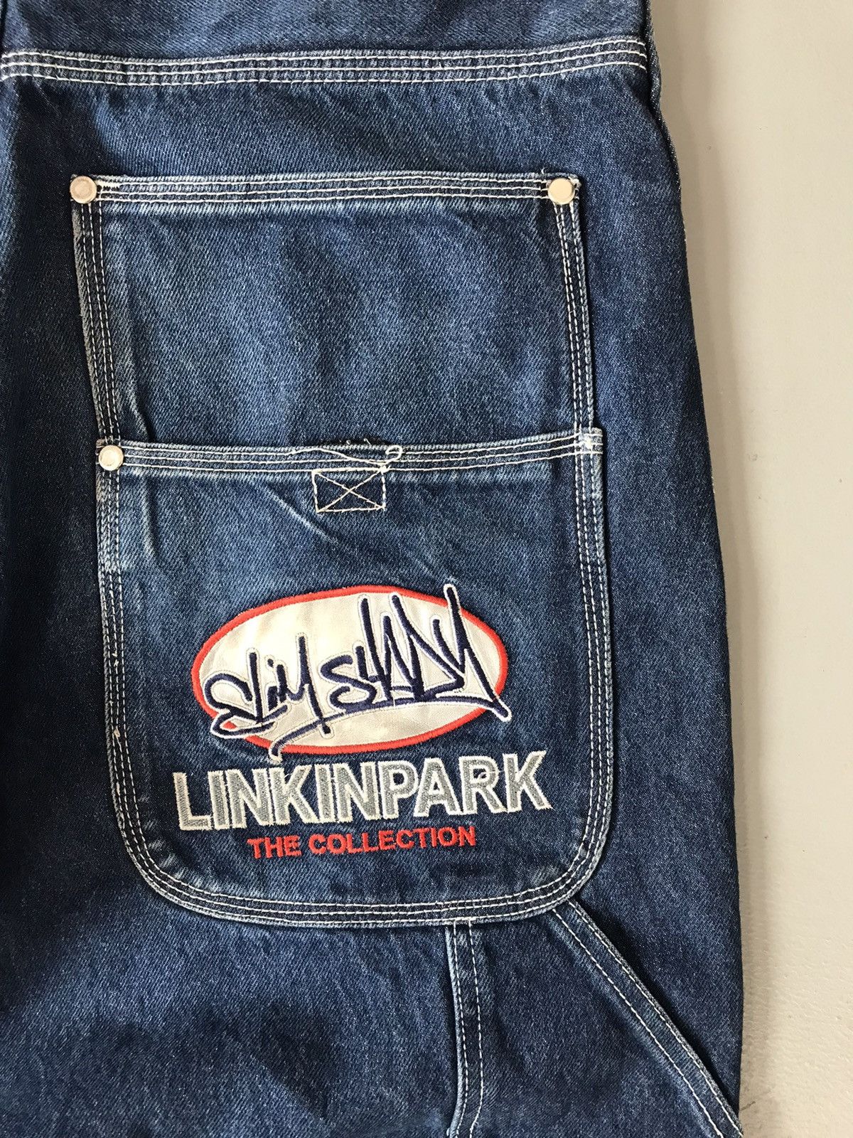 Vintage Vintage Eminem linking park SpellOut denim Size US 35 - 12 Thumbnail