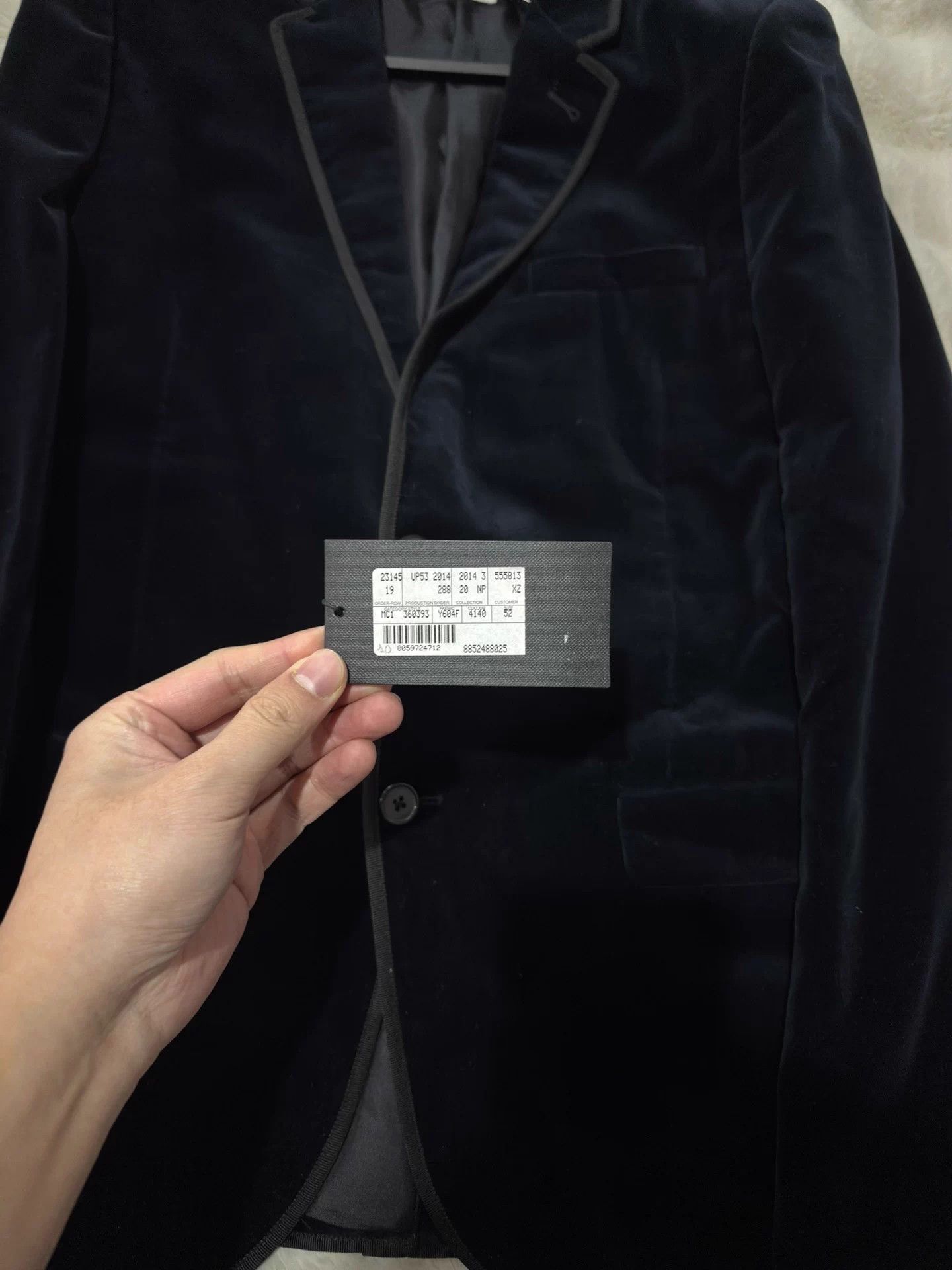 Saint Laurent Paris Saint Laurent SLP men's Ink Blue Velvet blazer 52 Size 52L - 2 Thumbnail