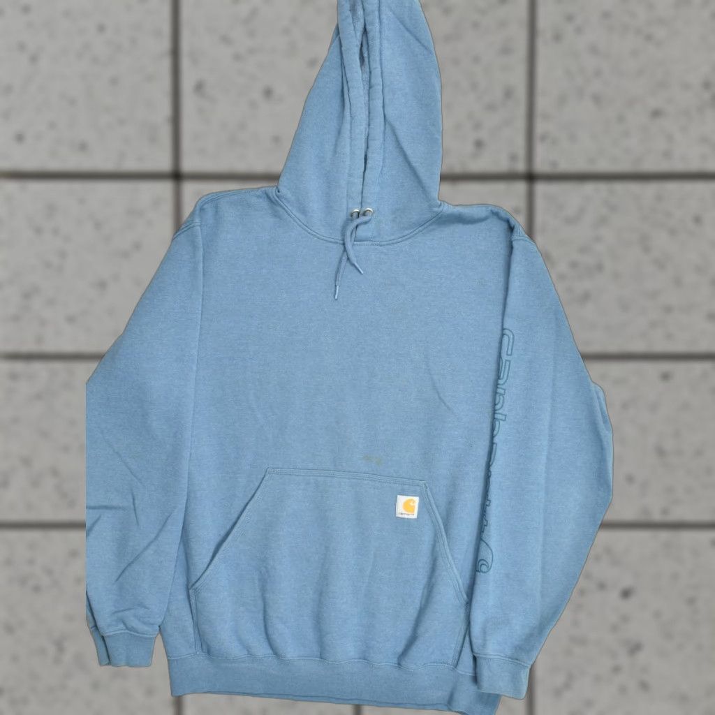 Carhartt VINTAGE? No. Carhartt K288 Men's Blue Loose Fit Graphic Sleeve Hoodie Size Large Pullover Size US L / EU 52-54 / 3 - 1 Thumbnail