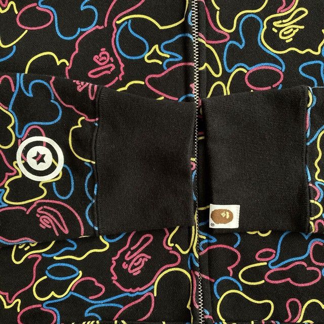 Bape BAPE Neon Camo Shark Full Zip Hoodie a bathing ape Size US M / EU 48-50 / 2 - 8 Thumbnail
