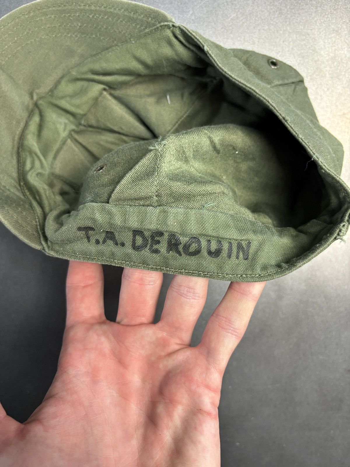 Vintage Vintage US Marine Corps Utility Hat Vietnam Drab Field EGA Size ONE SIZE - 8 Thumbnail