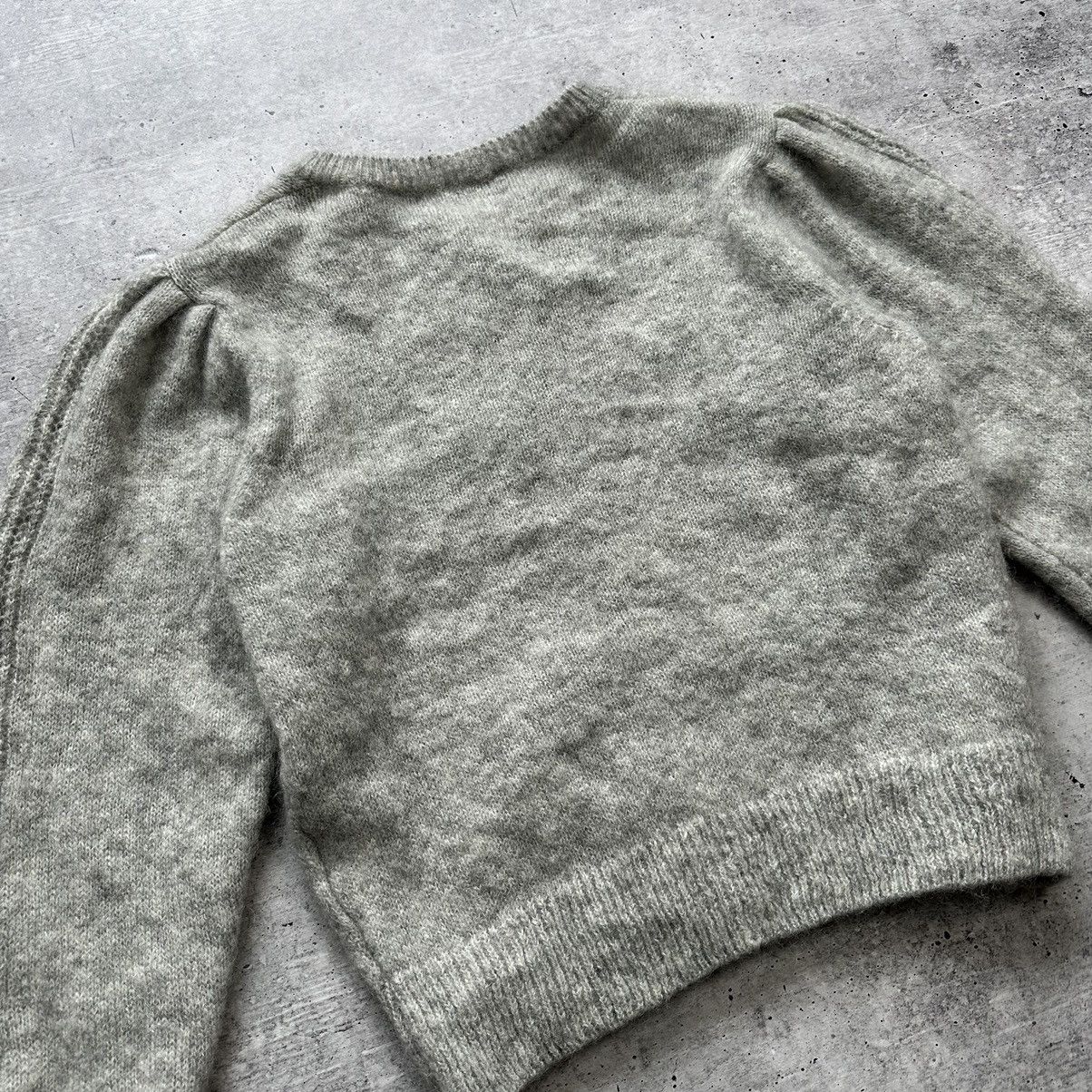 Designer Sandro Brushed Pointelle Knit Cardigan Mohair Wool Size M / US 6-8 / IT 42-44 - 18 Thumbnail