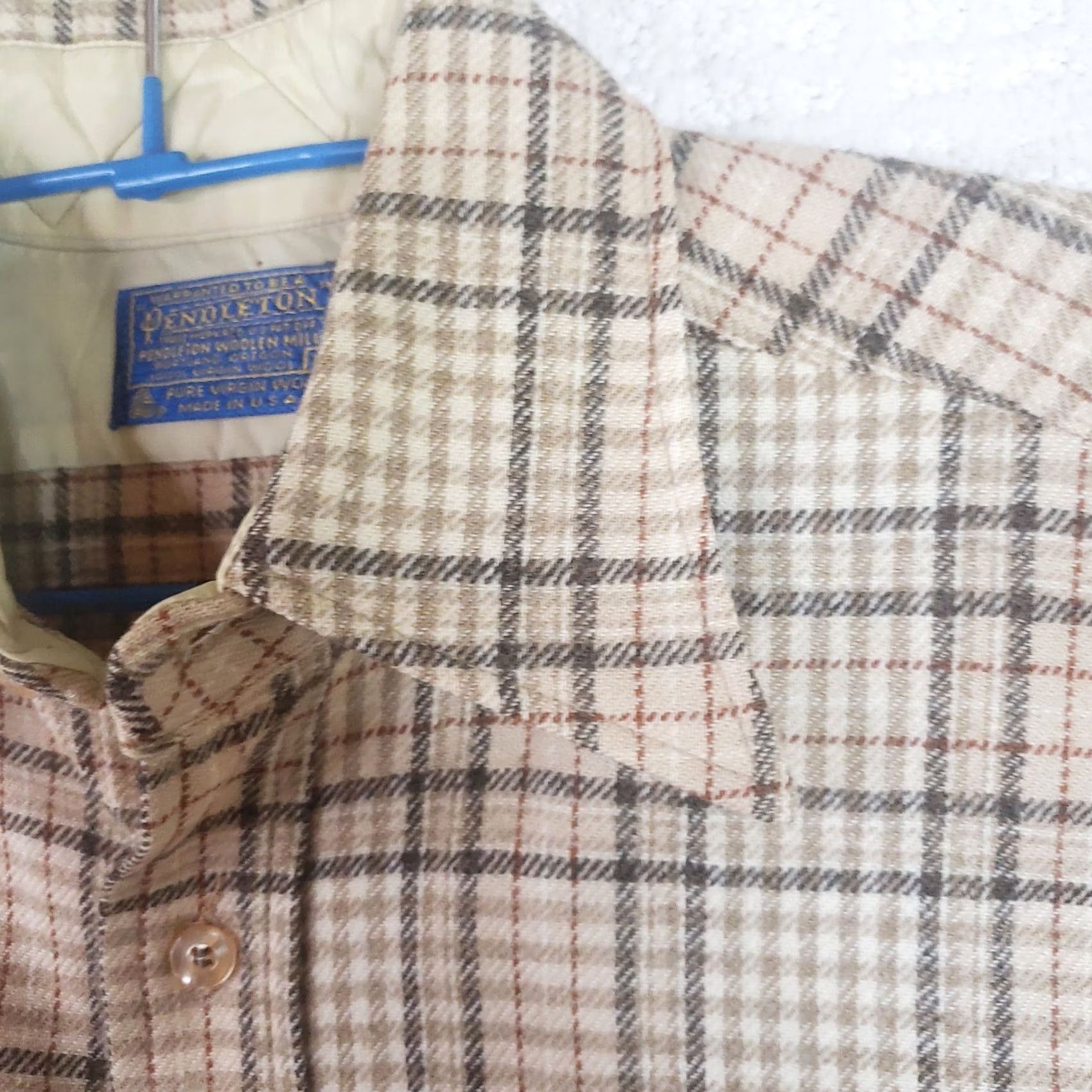 Pendleton Pendleton Shirt LS Men M Tan Brown Plaid Wool Button-Down Vintage Casual Size US M / EU 48-50 / 2 - 7 Thumbnail