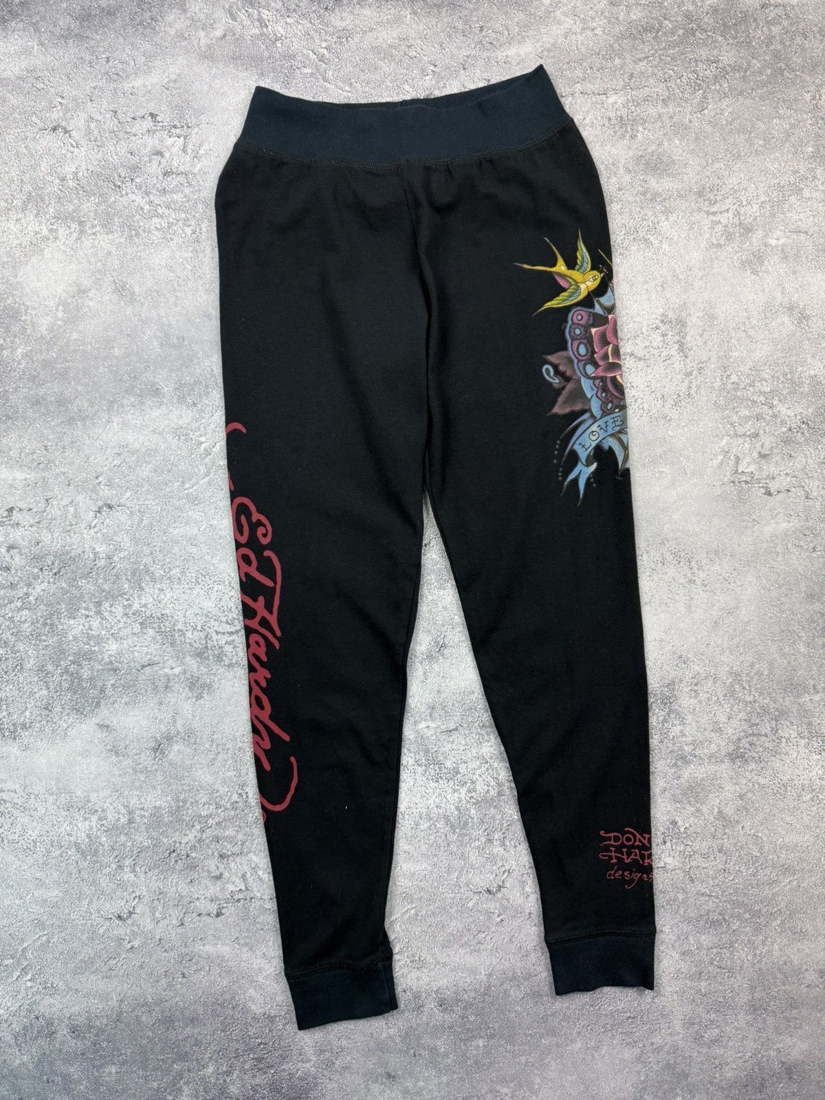 Ed Hardy Ed Hardy by Christian Audigier Black Leggings Y2K Steetwear Size 26" / US 2 / IT 38 - 4 Thumbnail