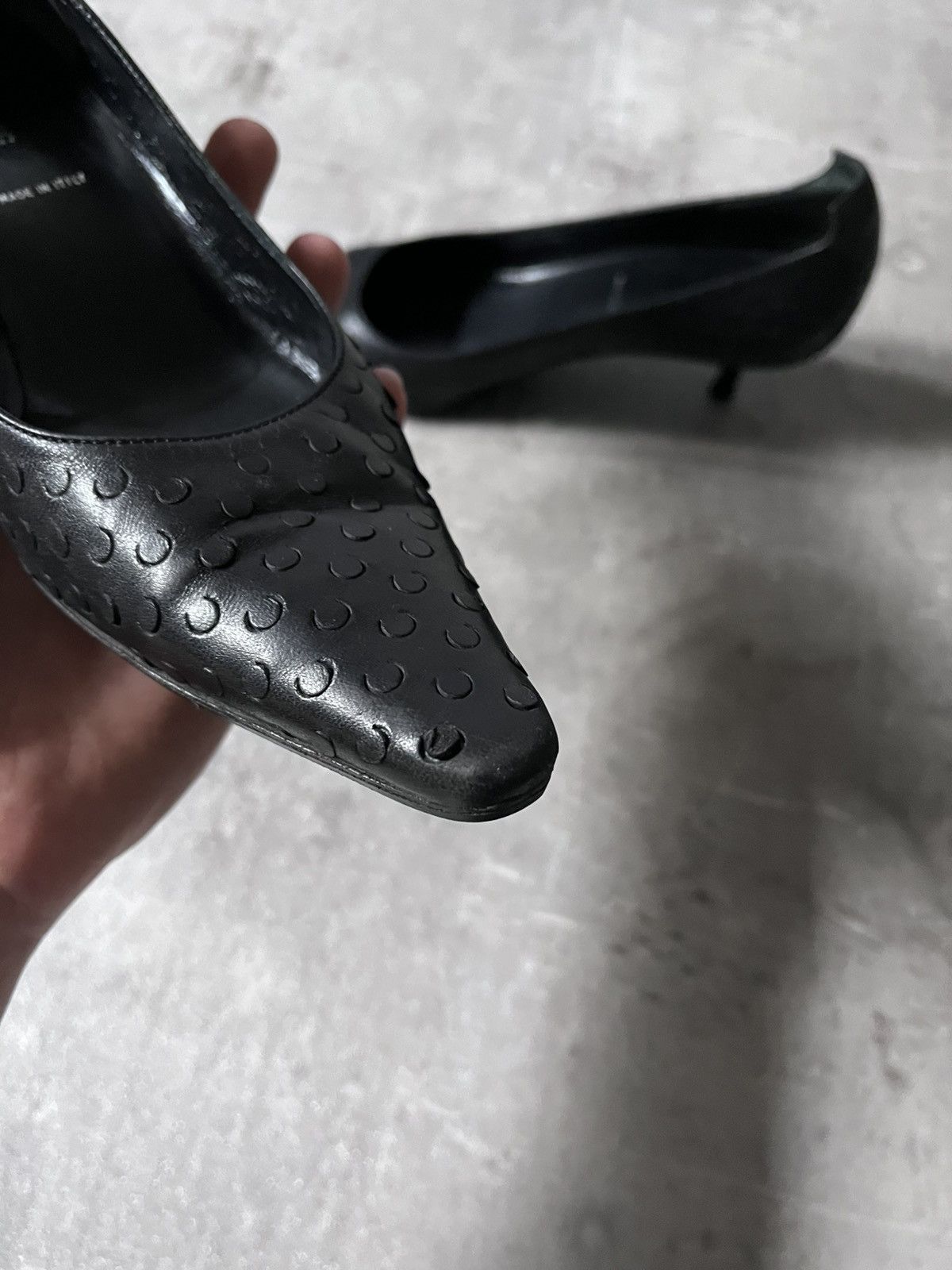 Helmut Lang Helmut Lang F/W 2000 Textured leather mini heels Size US 7 / IT 37 - 9 Thumbnail