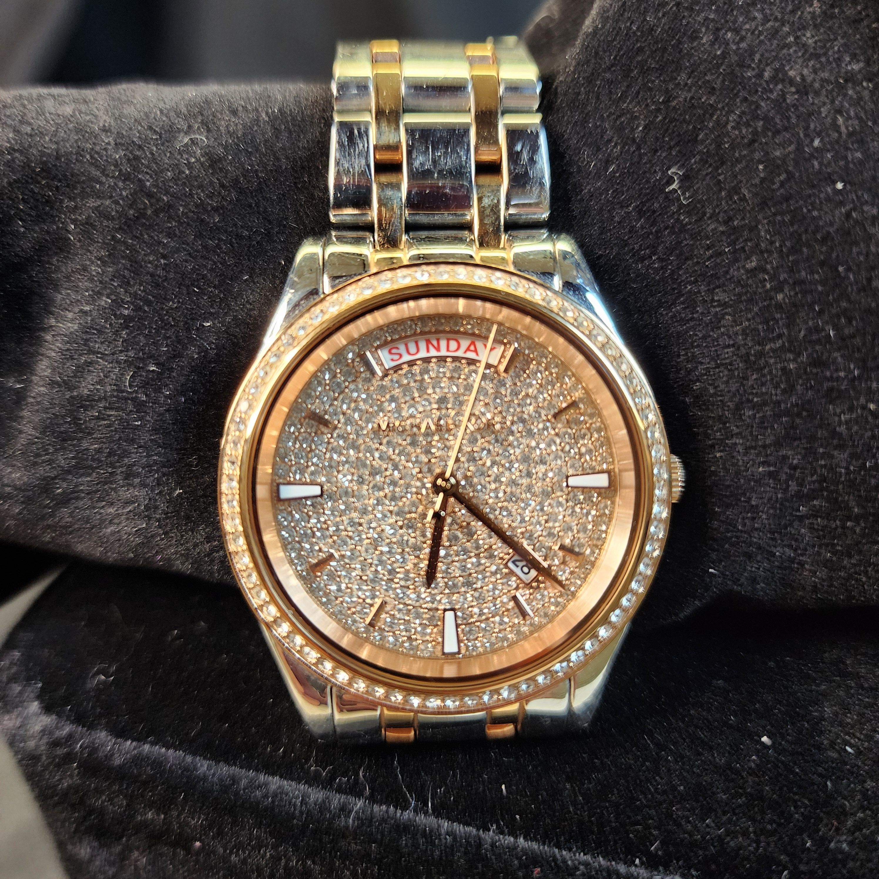 Michael Kors 2-Tone Silver/Gold Crystal 7" Wrist Watch MK6482 Kiley Pave Size ONE SIZE - 1 Thumbnail