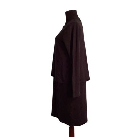 J. Jill Pure Jill XS Luxe Tencel Black Long Sleeve Layered Look Dres Size XS / US 0-2 / IT 36-38 - 4 Thumbnail