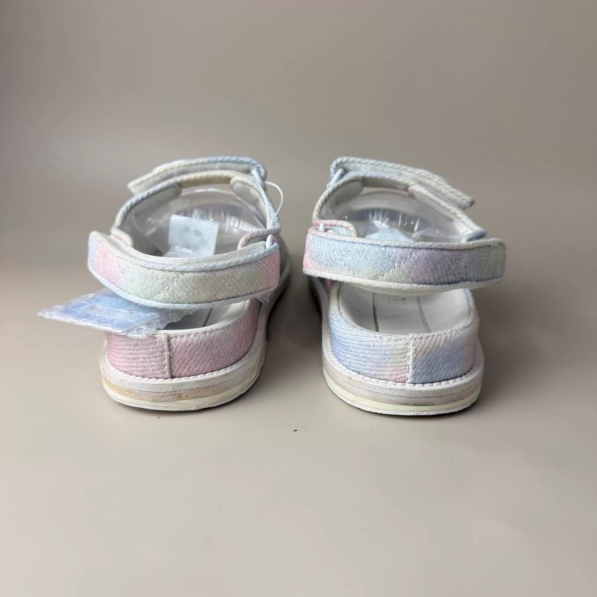 Chanel CHANEL women's iridescent rainbow velcro sandals 38 99 New Size US 7.5 / IT 37.5 - 3 Thumbnail