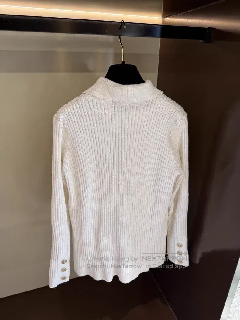 Chanel Chanel White gold knitted coat Size XXS / US 00 / IT 34 - 5 Thumbnail