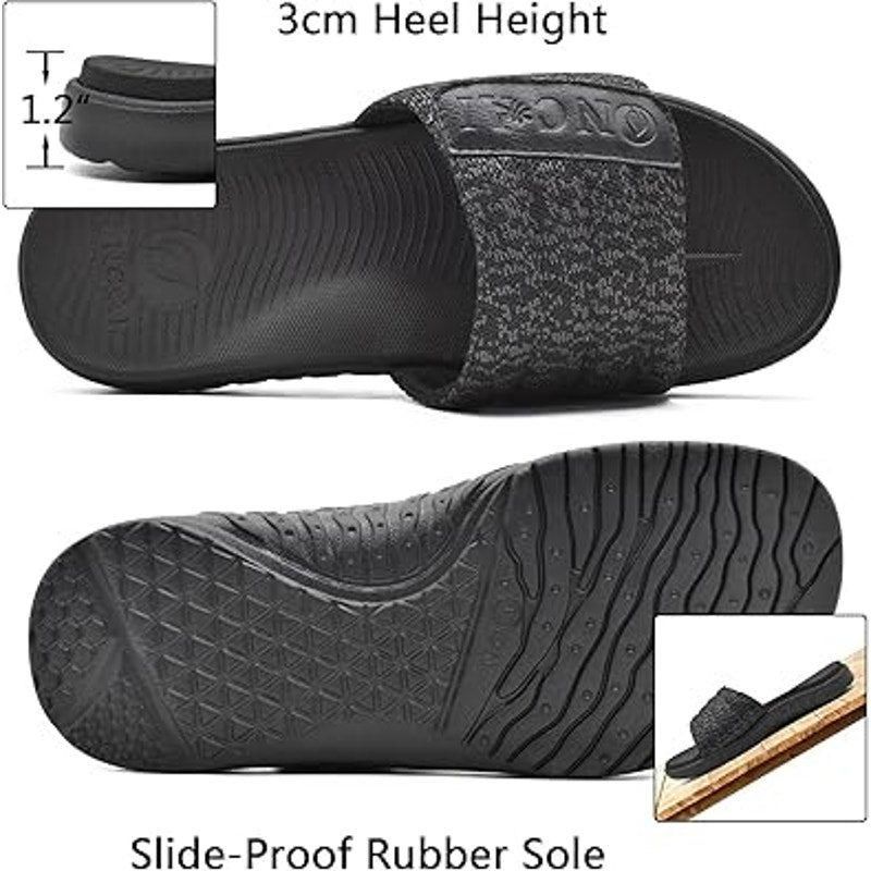 Other Oncai Men's 11 Black Gray Adjustable Strap Slide Sandals Size US 11 / EU 44 - 5 Thumbnail