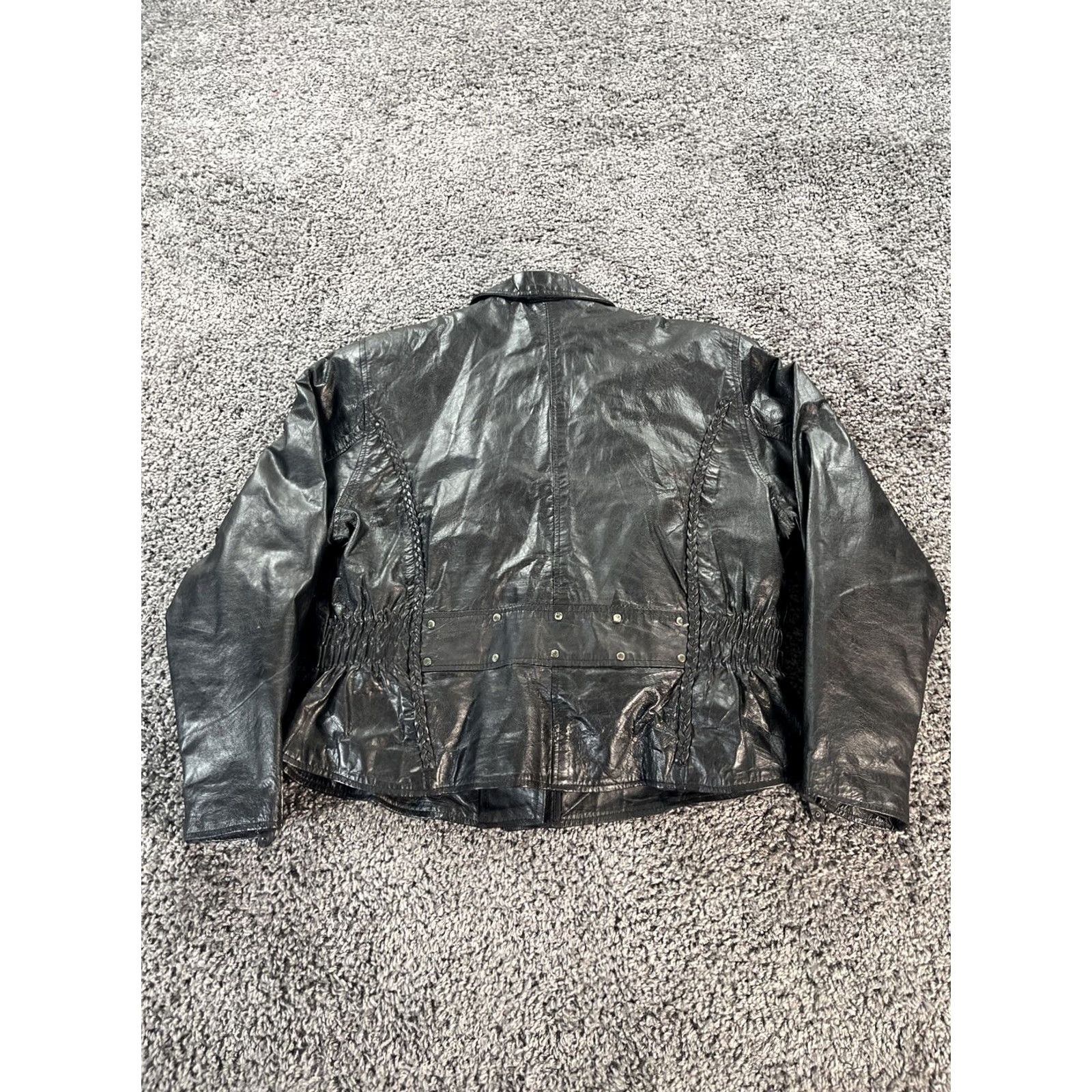 Vintage VINTAGE MM Leather Goods Leather Jacket Mens XL Black Full Zip 90s Bomber Jacket Mens XL Black Size US XL / EU 56 / 4 - 5 Thumbnail