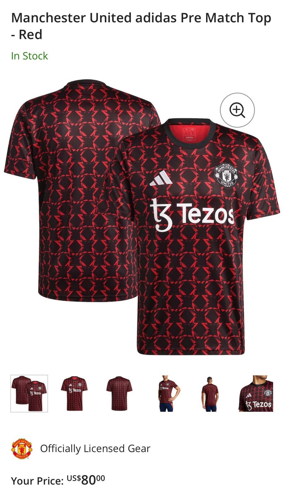 Adidas adidas Manchester United Pre-Match Top Soccer Jersey Home Size US XL / EU 56 / 4 - 3 Thumbnail