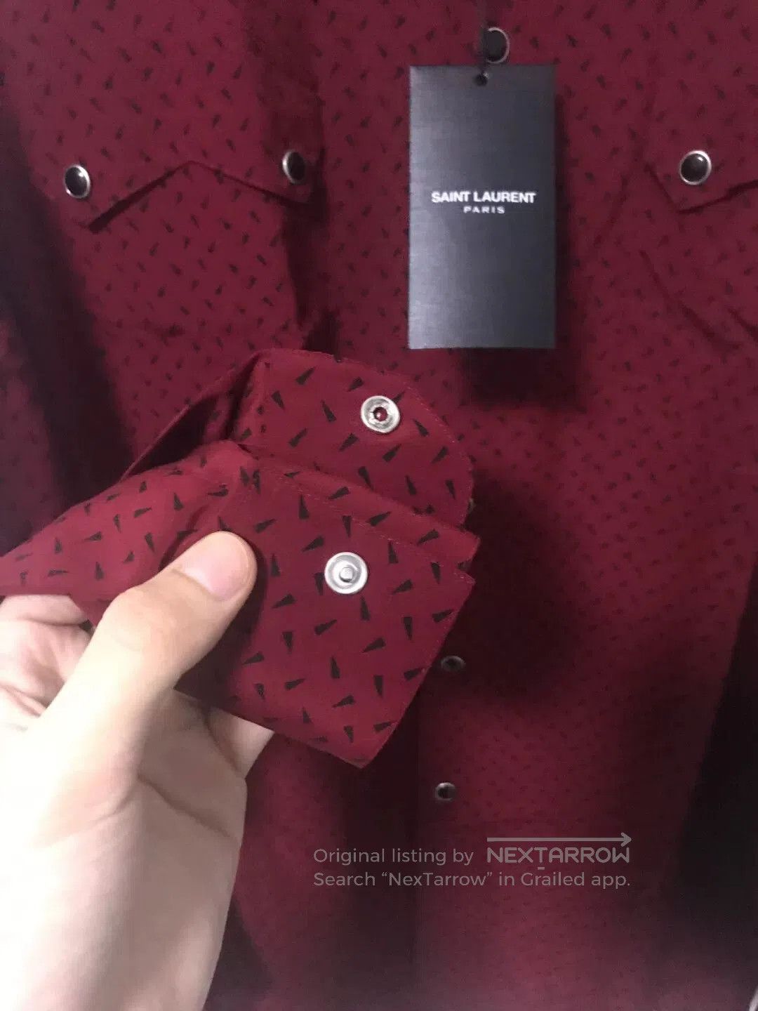 Saint Laurent Paris Saint Laurent Red Silk Shirt. Size S / US 4 / IT 40 - 4 Thumbnail