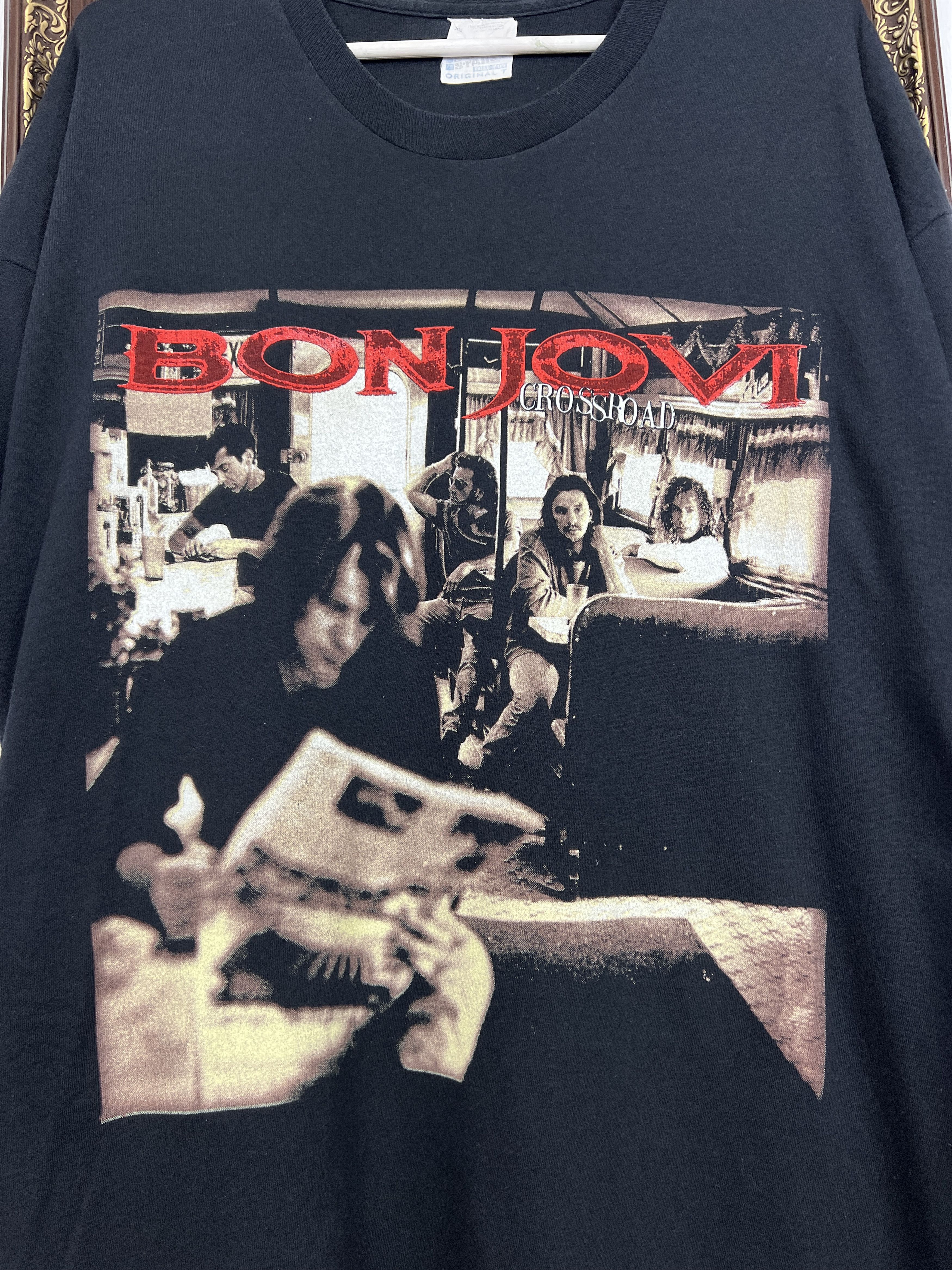 Vintage Vintage 90's Bon Jovi Cross Road European Shirt Tee Hype Size US XL / EU 56 / 4 - 5 Thumbnail