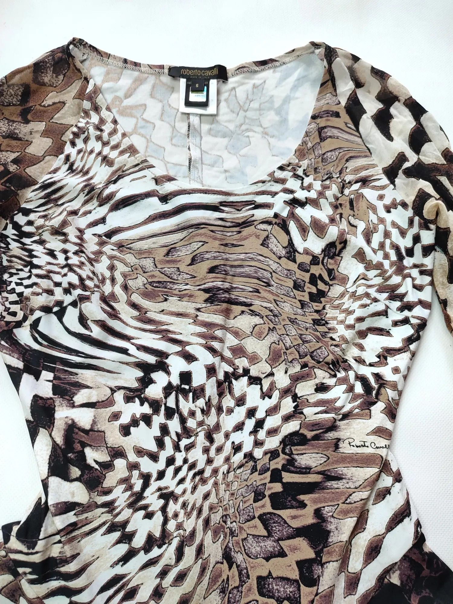 Roberto Cavalli Vintage Roberto Cavalli 2003 Silk Dress Psychodelic Runway Size S / US 4 / IT 40 - 5 Thumbnail