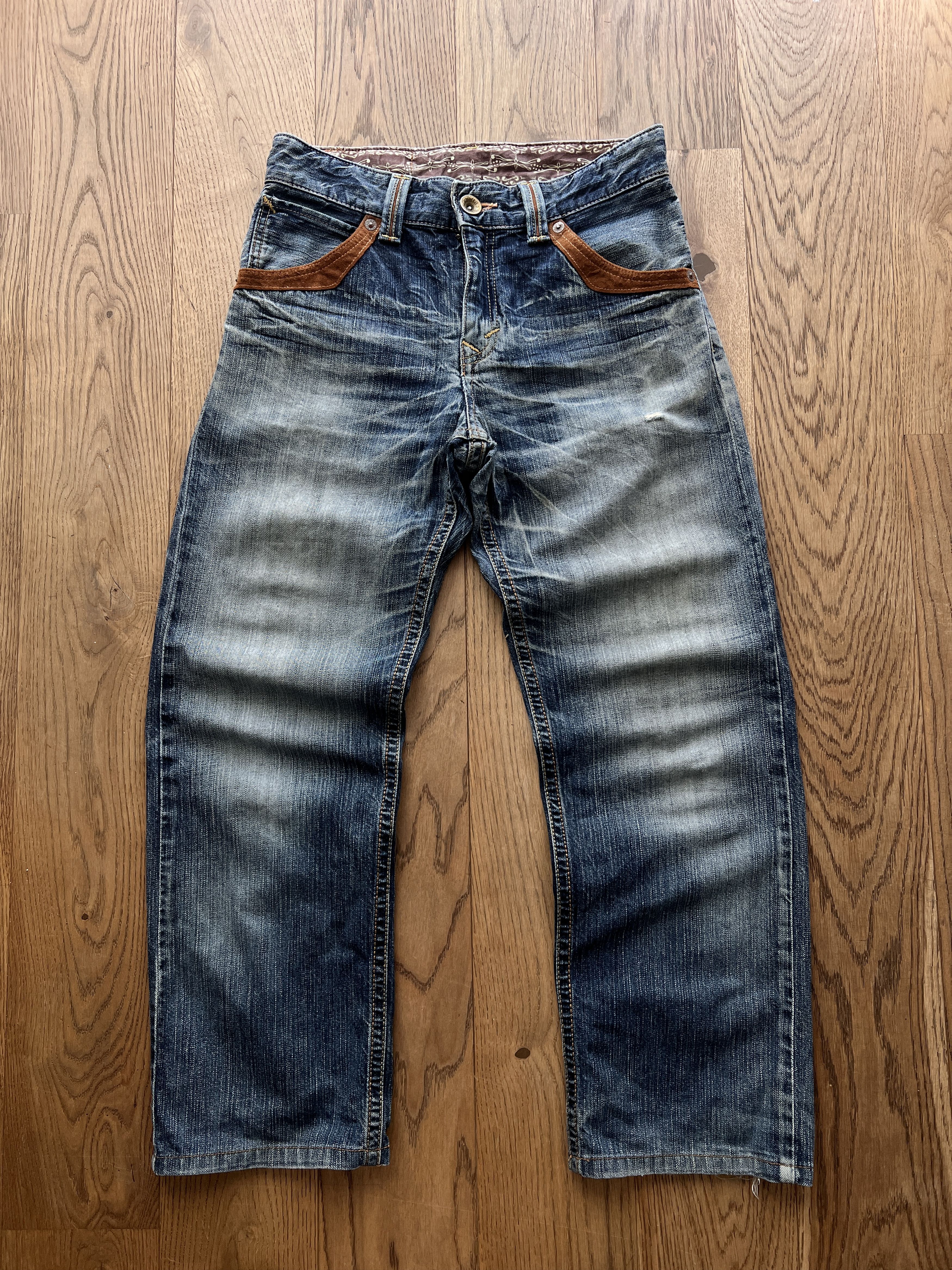 Edwin EDWIN WESTERN COWBOY DENIM JEANS DISTRESSED VINTAGE RARE Y2K Size US 29 - 3 Thumbnail