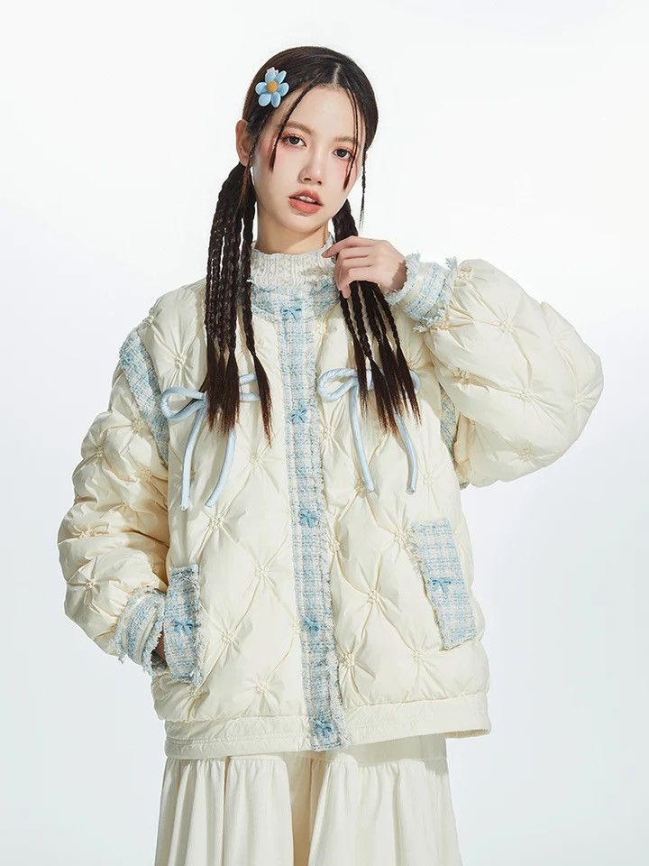 Fragrant Tweed Jacket Thick Autumn Down Jacket 2023 Winter