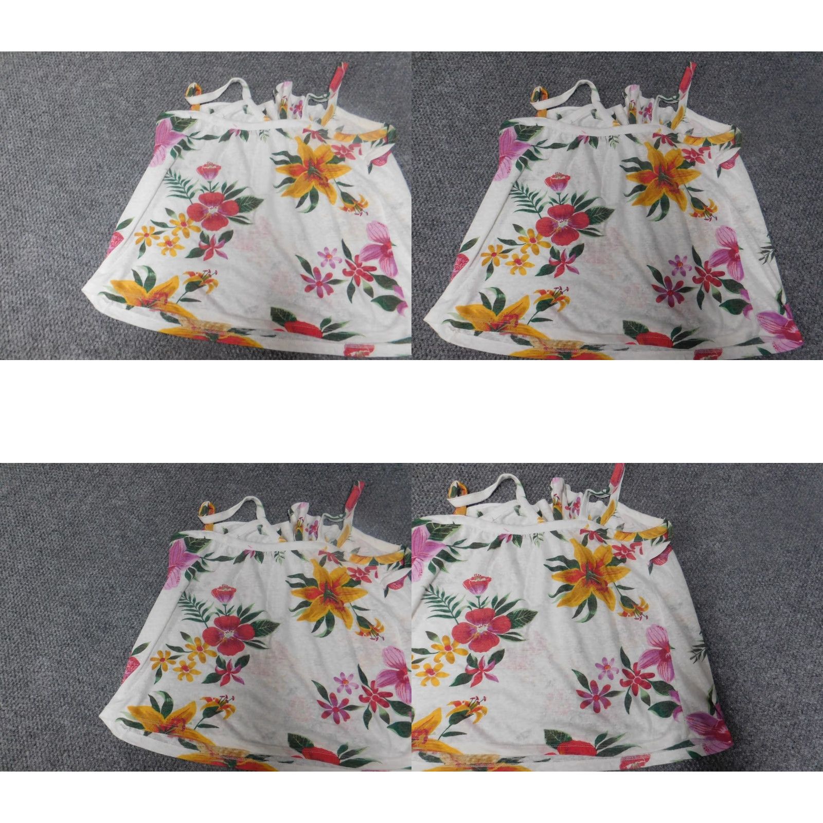 Old Navy Old Navy Womens Blouse S White Floral Pullover Round Neck Sleeveless Cotton Stretch Casual" Size S / US 4 / IT 40 - 8 Thumbnail