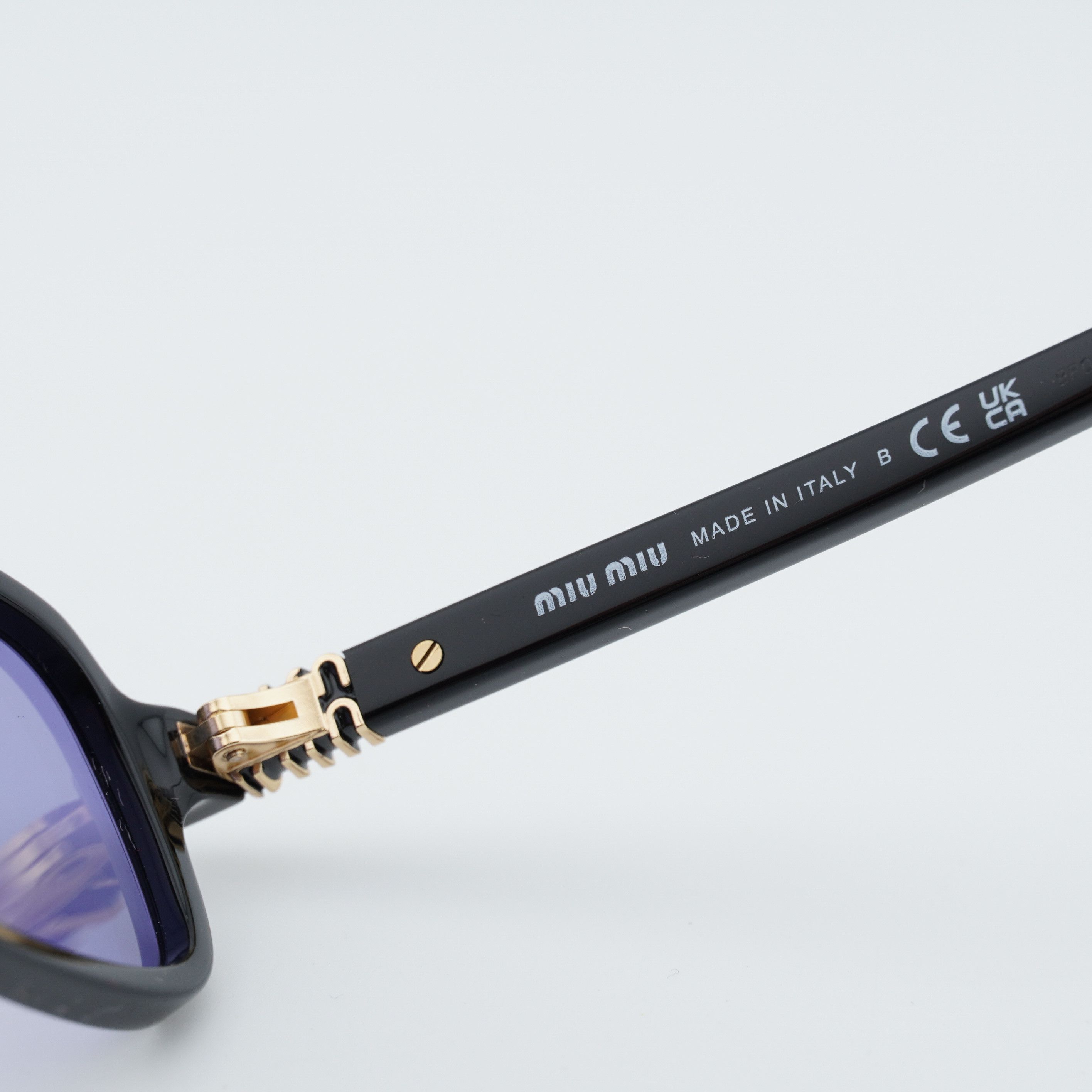 Miu Miu Miu Miu MU11ZS 16K01O Women Sunglasses Black Rectangle Frame Size ONE SIZE - 4 Thumbnail