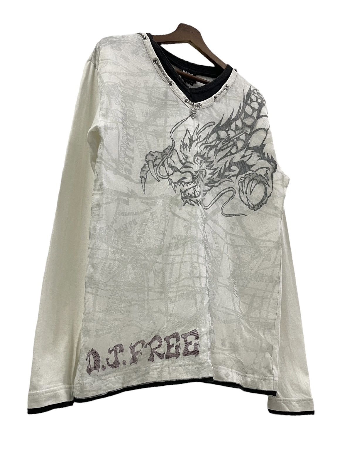 PPFM Vintage D.J.Free Japan Dragon Longsleeves Lace Tshirts Size US S / EU 44-46 / 1 - 4 Thumbnail