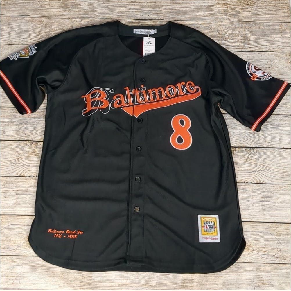 image of Headgear Classics Negro League Baltimore Black Sox Jersey XL in Orange, Men's