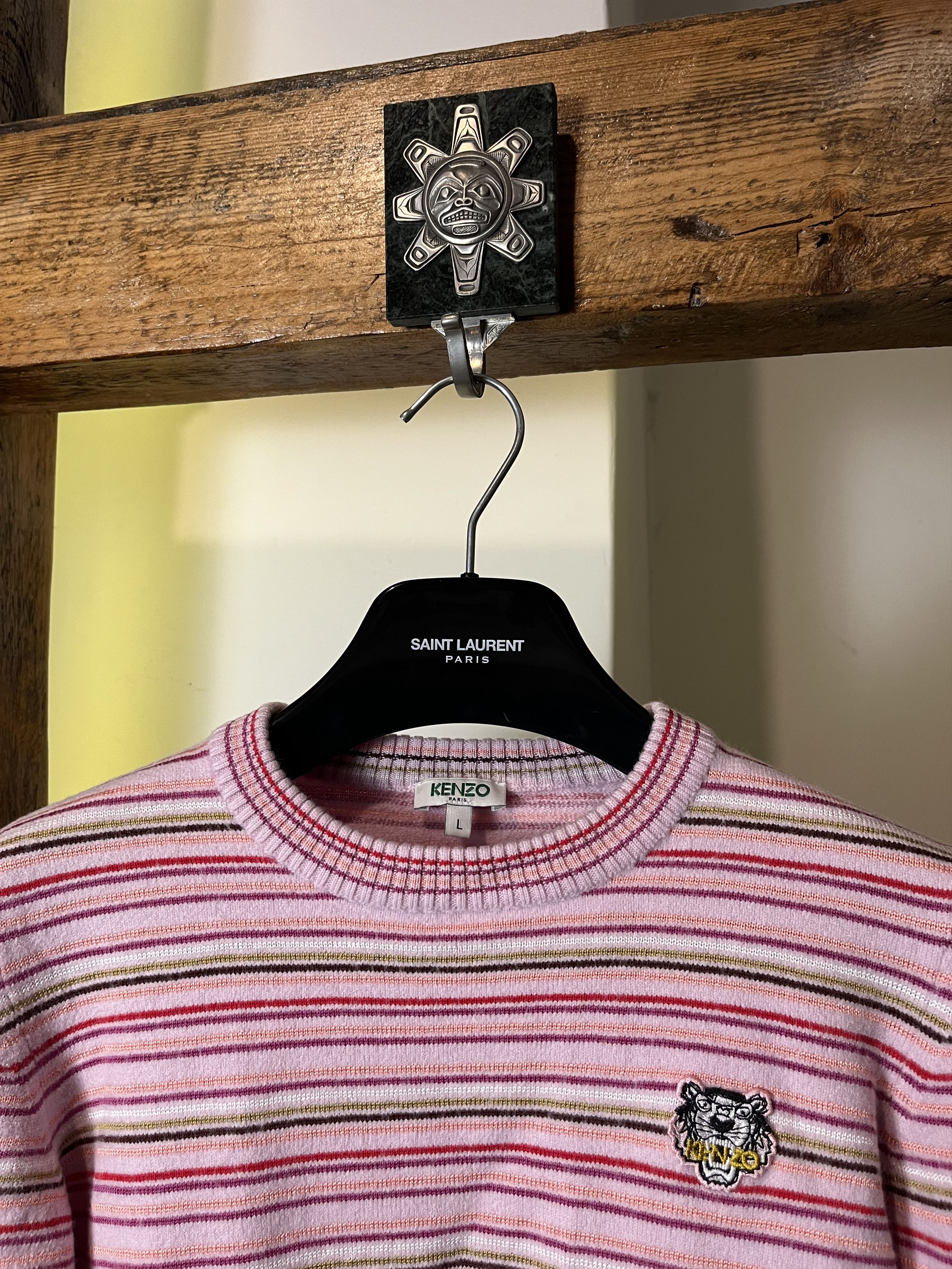 Designer × Japanese Brand × Kenzo Kenzo Wool Striped Sweater Knitt Tiger Logo Size L / US 10 / IT 46 - 3 Thumbnail