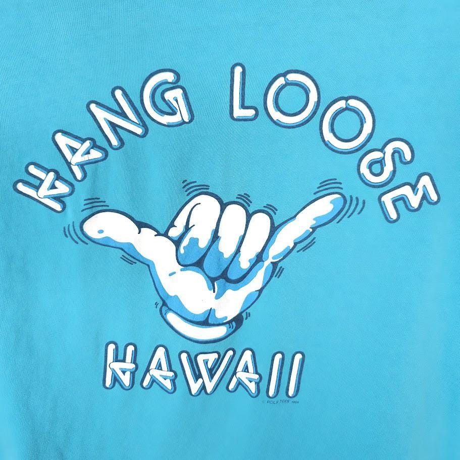 Vintage Vintage Hang Loose Hawaii T Shirt Mens Size Large Blue 80s Size US L / EU 52-54 / 3 - 4 Thumbnail