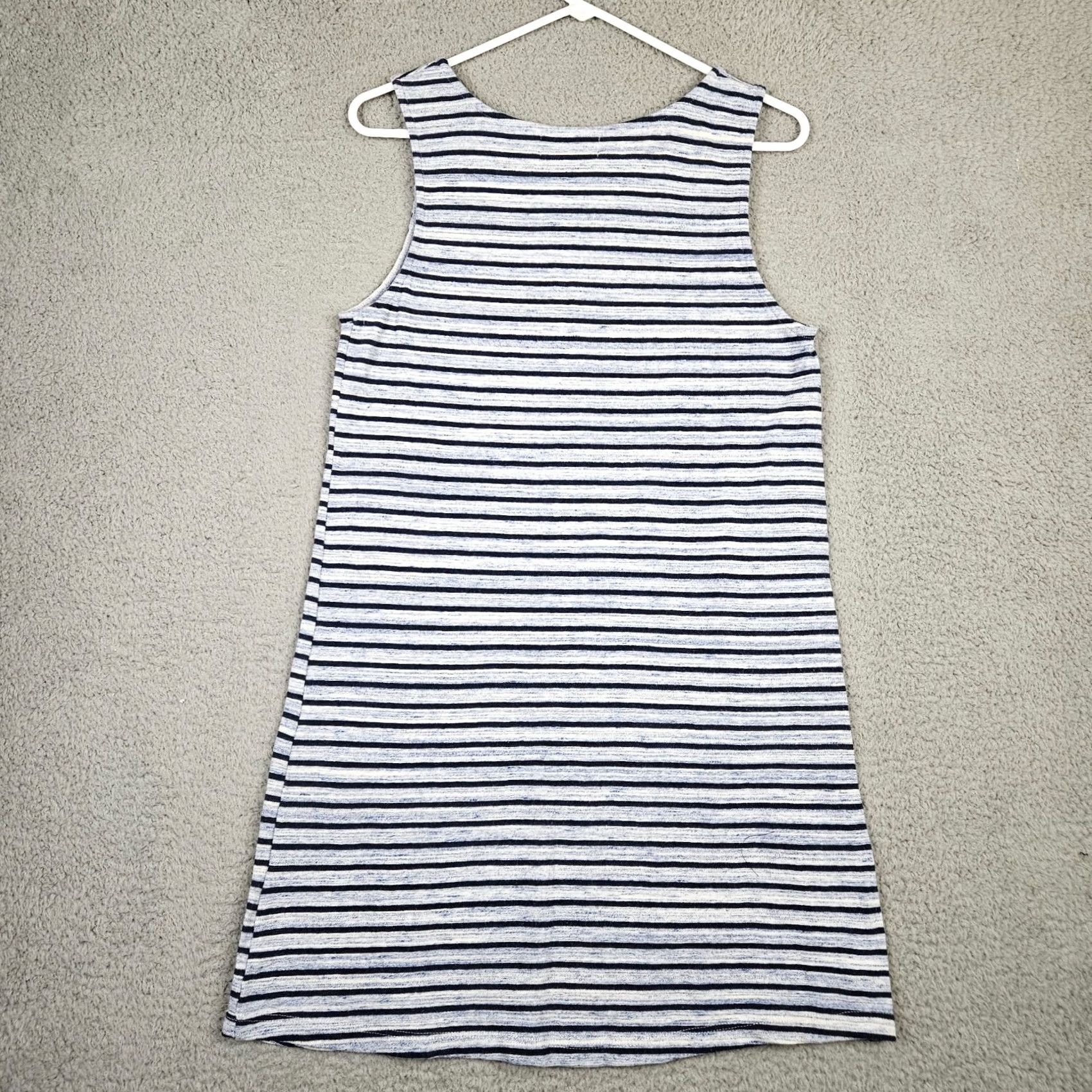 Vintage The Lady & The Sailor Dress Women Round Neck Mini Blue Black Stripes Sz 3 Figures: Cotton Polyester All Season Dress Length Short Vintage No Size XS / US 0-2 / IT 36-38 - 3 Thumbnail