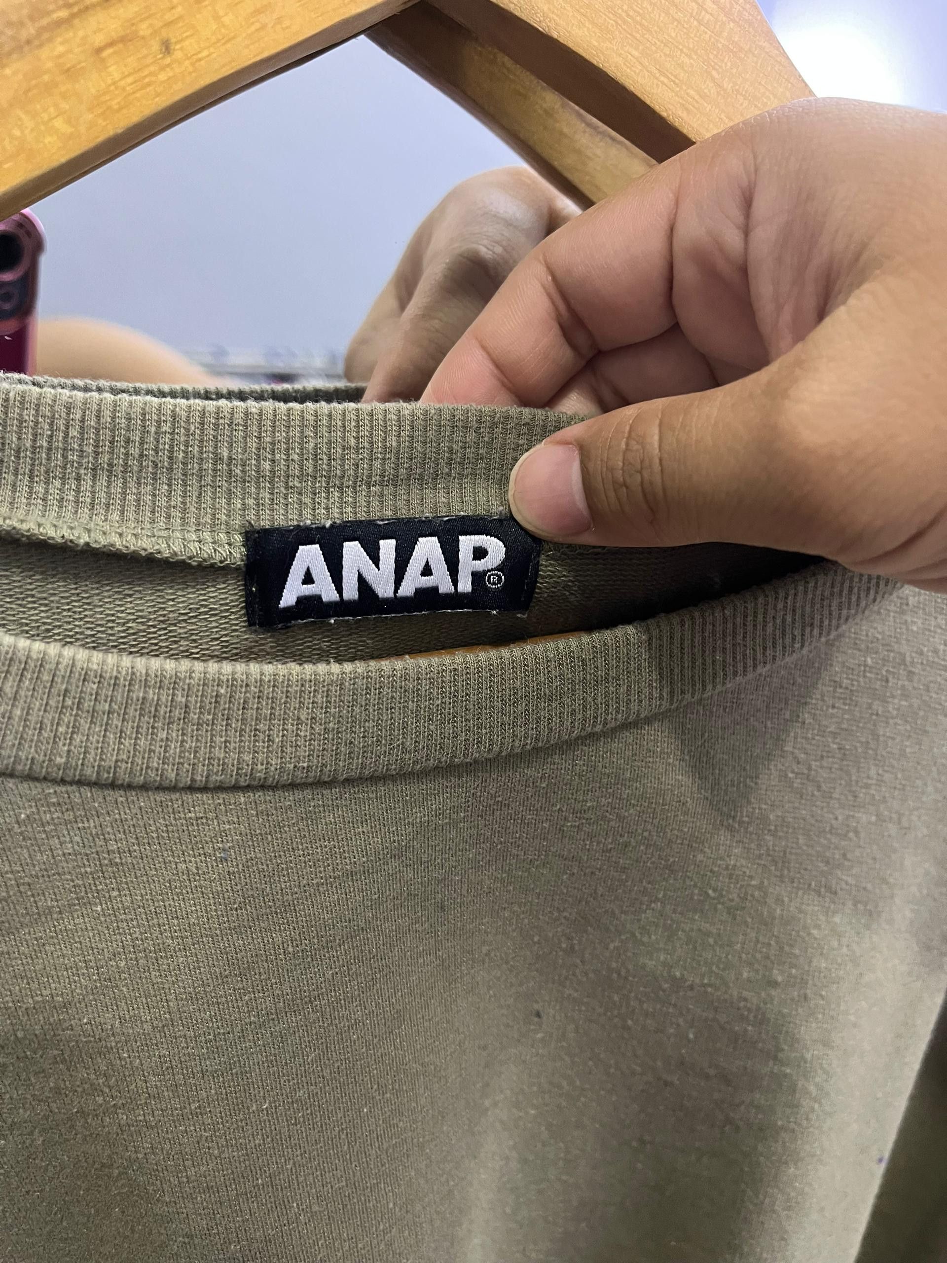Japanese Brand ANAP Distressed Crop Sweatshirt Olive Japan Womens Size US M / EU 48-50 / 2 - 7 Thumbnail