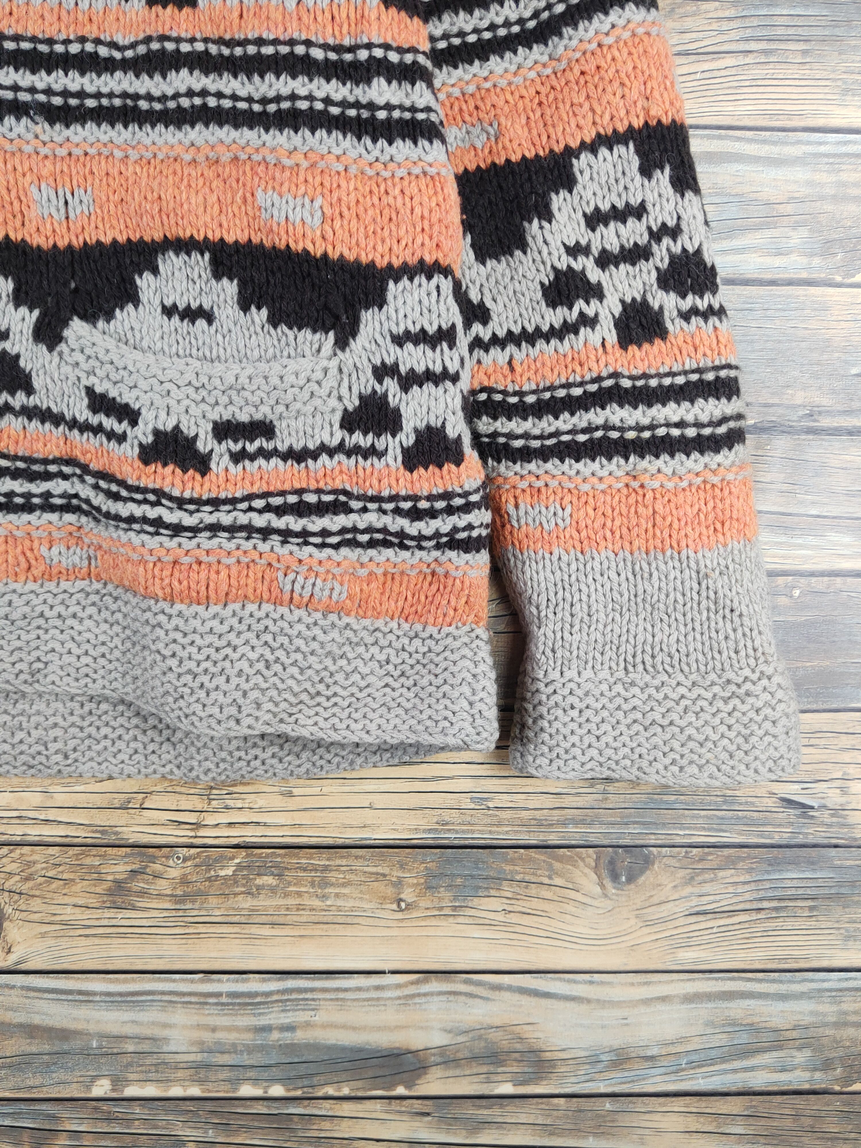 Handmade Good day Brown Orange handmade Knitwear Sweaters #W2157 Size US L / EU 52-54 / 3 - 6 Thumbnail