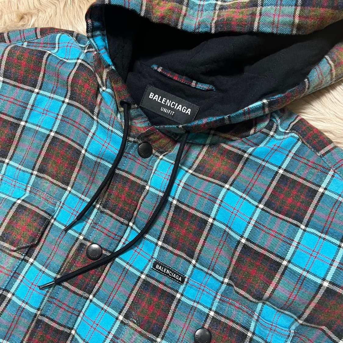 Balenciaga Balenciaga bleached check hooded shirt Size US XS / EU 42 / 0 - 3 Thumbnail