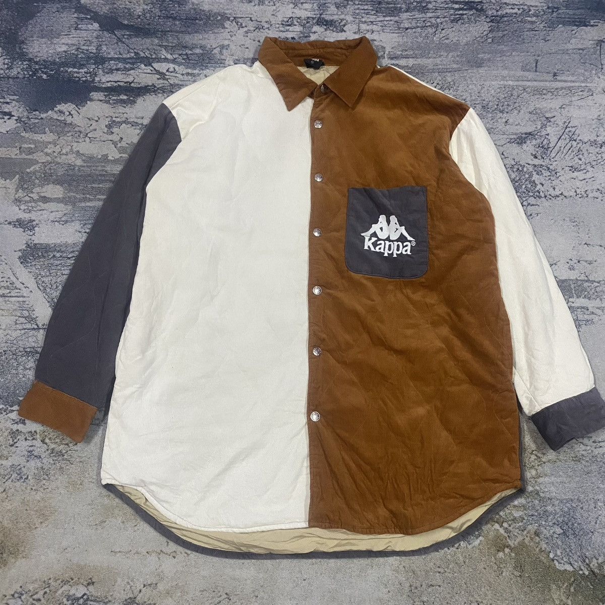 GU × Japanese Brand × Kappa Kappa X GU Multi Colour Corduroy Button Up Flannel Jacket Size US XXL / EU 58 / 5 - 2 Thumbnail