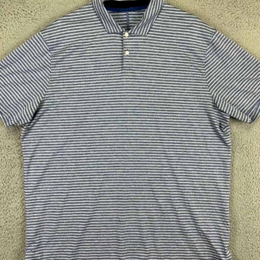 Nike Nike Tiger Woods Golf Polo Shirt Striped Dri-Fit Blue White Mens XL Size US XL / EU 56 / 4 - 2 Thumbnail