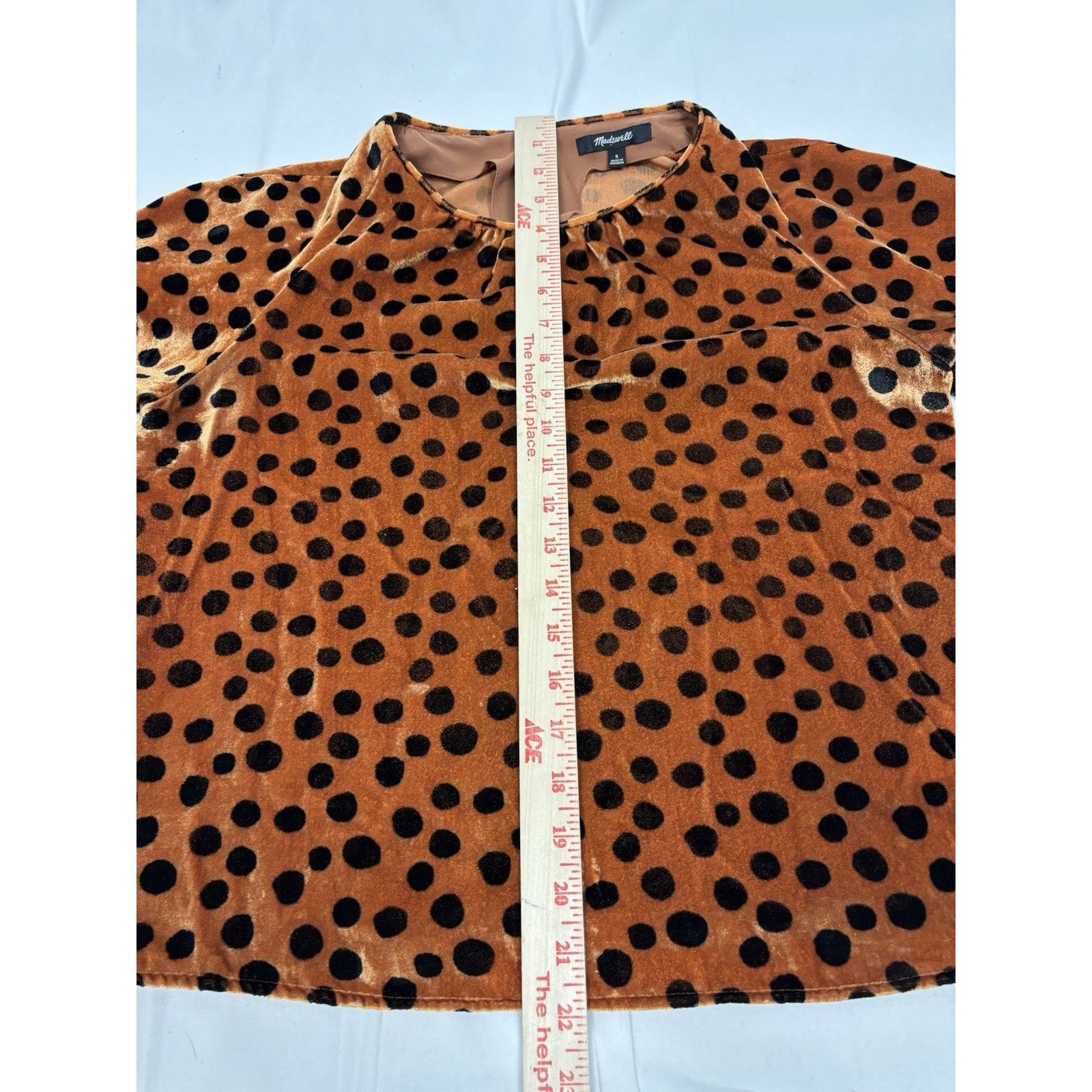 Madewell Madewell Ruffle Short Sleeve Top Velvet Orange Black Size S Size S / US 4 / IT 40 - 3 Thumbnail