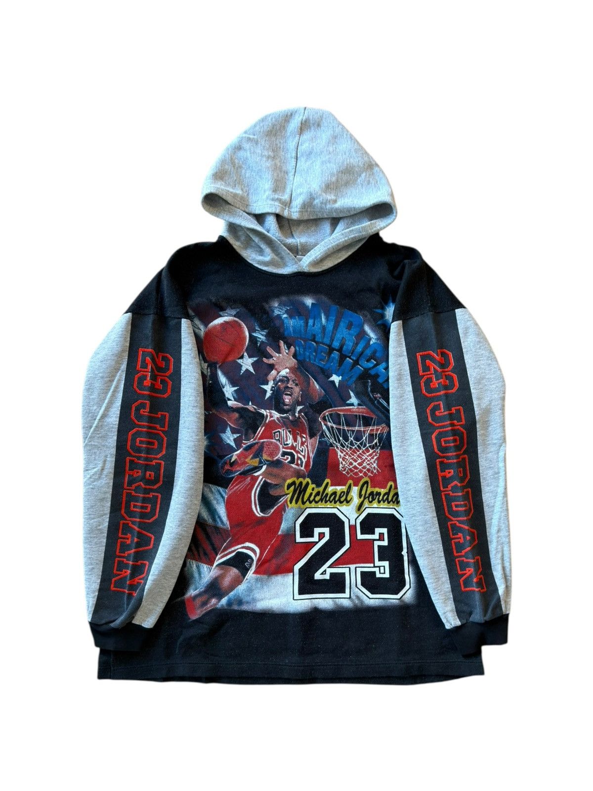 Vintage *RARE* VINTAGE 90s MICHAEL JORDAN NBA BASKETBALL HOODIE Size US XL / EU 56 / 4 - 1 Thumbnail