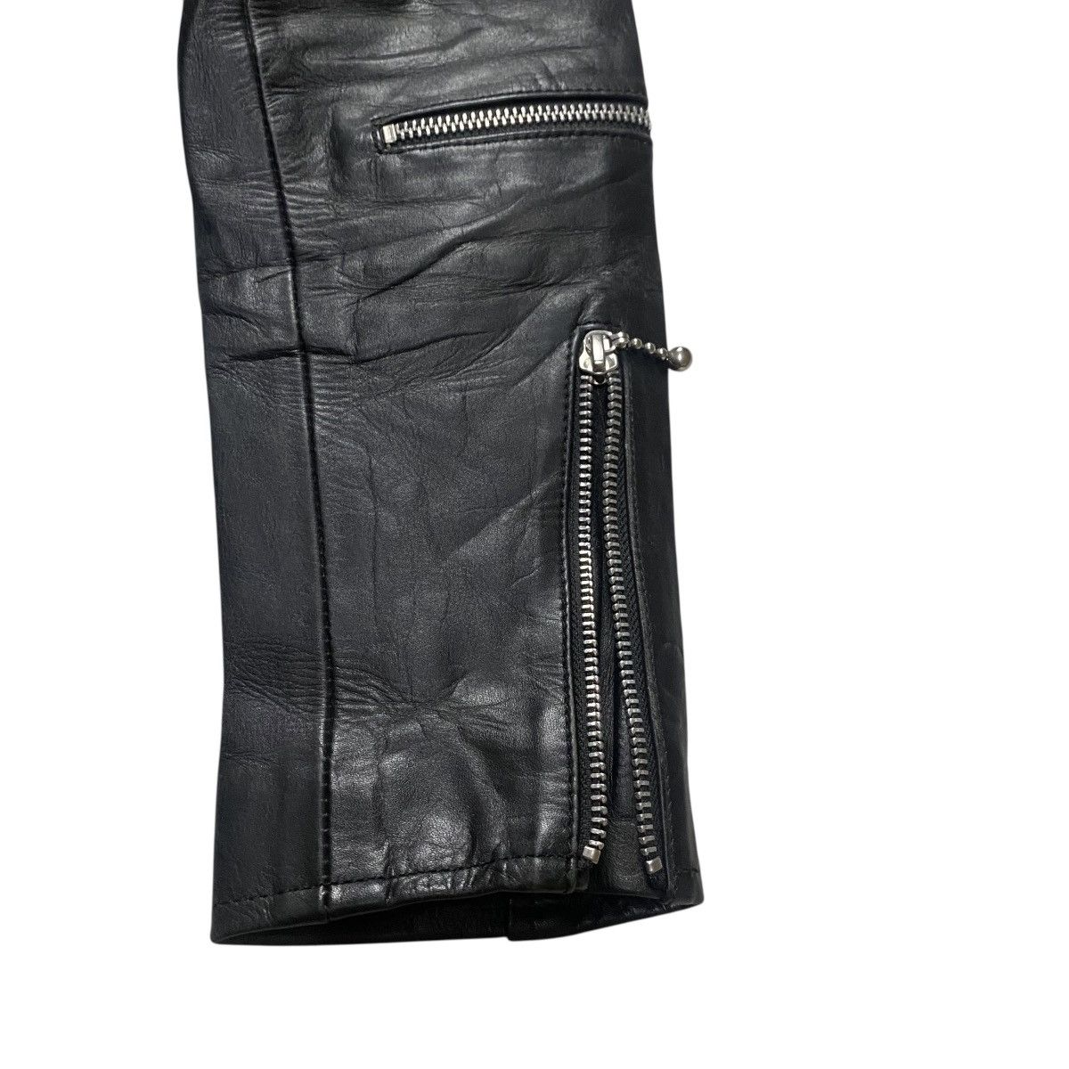 Genuine Leather Horn Works bikers double collar leather jacket Size M / US 6-8 / IT 42-44 - 8 Thumbnail