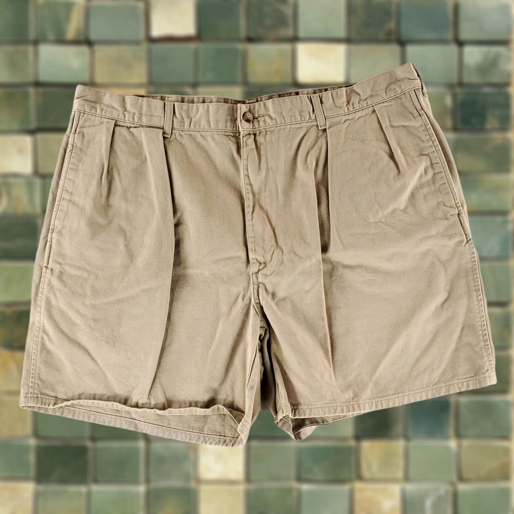 Polo Ralph Lauren VINTAGE Polo Ralph Lauren Shorts Chino Tan Khaki 90s Pleated Men 40 40x6 Beige Mens Size US L / EU 52-54 / 3 - 1 Thumbnail