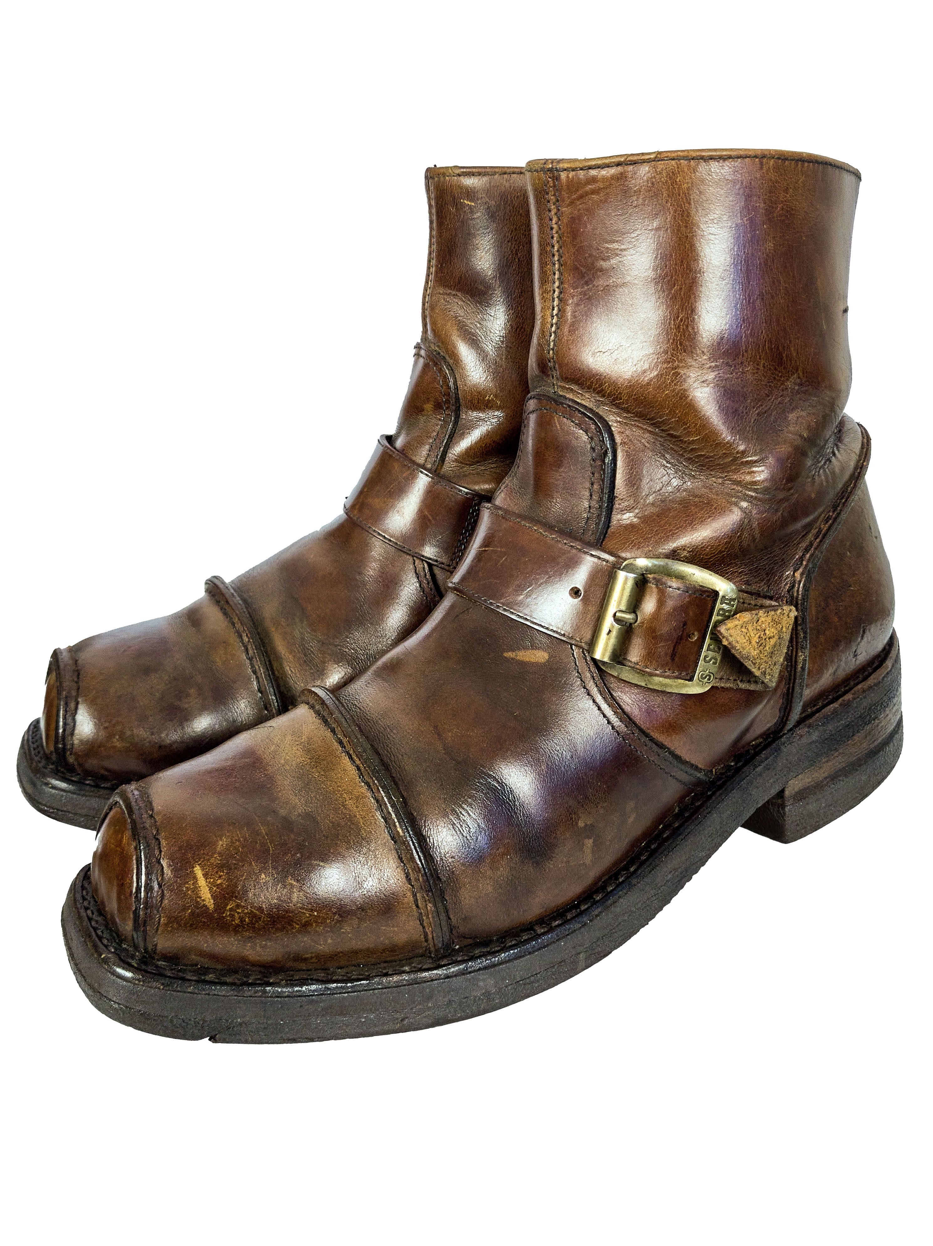 Cowboy Equipment × Genuine Leather × Sendra Sendra Spanish Western women's leather zip boots, buffalo Size US 10 / IT 40 - 3 Thumbnail