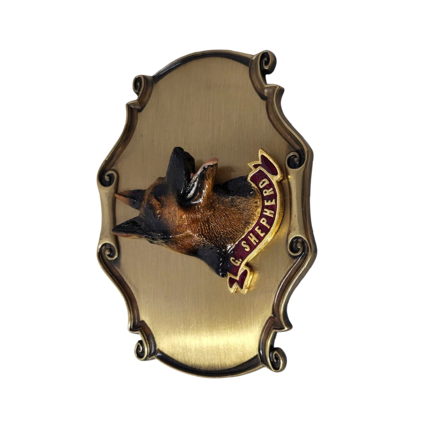 Vintage VINTAGE German Shepherd Dog Raintree Belt Buckle 24k Gold Overlay Original Box Men Size ONE SIZE - 4 Thumbnail