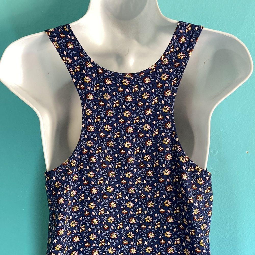 Tory Burch Tori Burch Womens Size XS Blue Floral Silk Mini Sheath Dress Size XS / US 0-2 / IT 36-38 - 13 Thumbnail