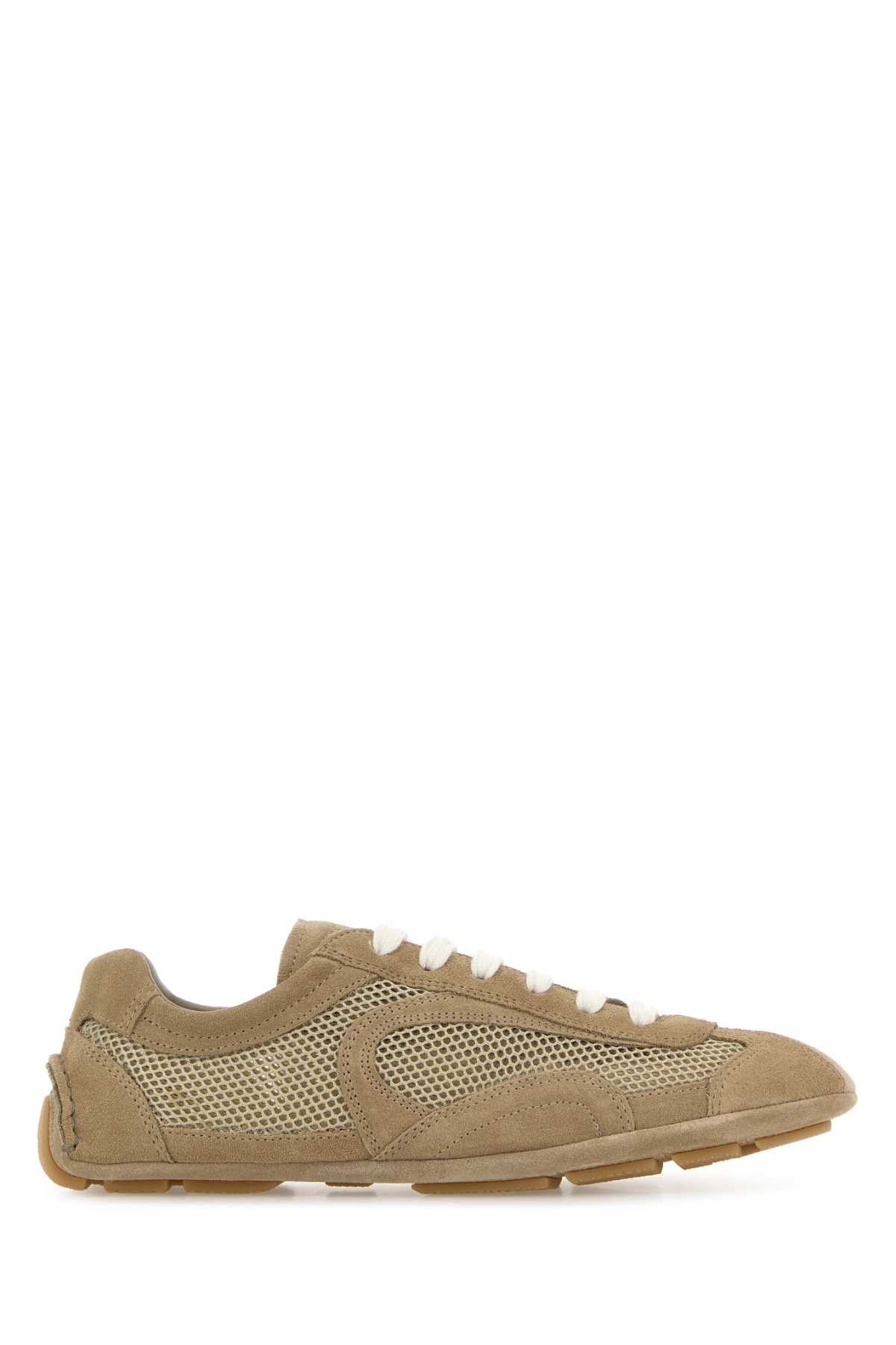 Beige Suede And Mesh Montecarlo Sneakers