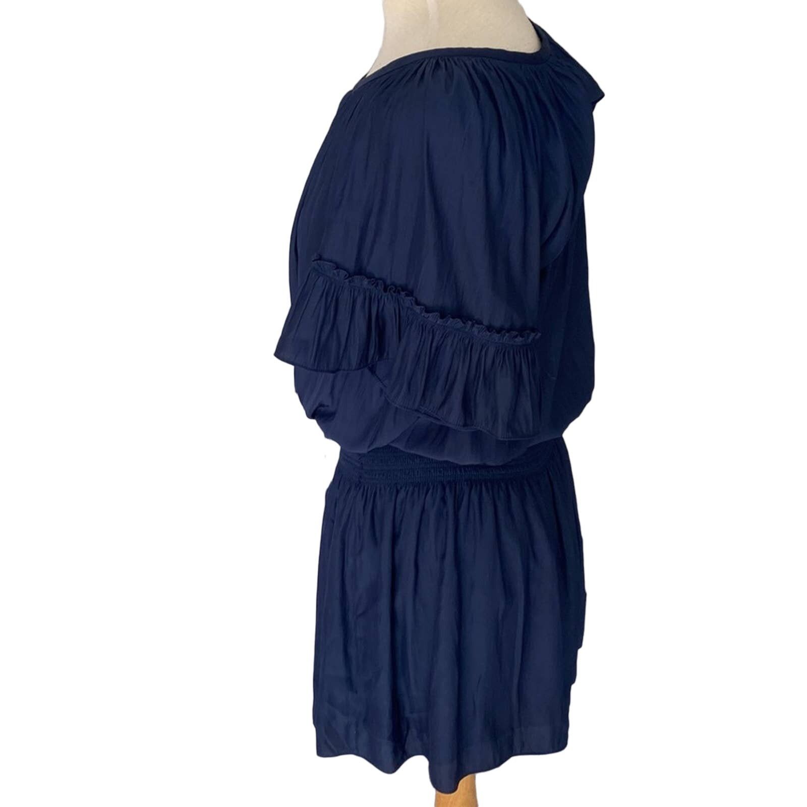 Ramy Brook Ramy Brook Pleated Flutter Sleeve Mini Dress Navy Medium Size M / US 6-8 / IT 42-44 - 5 Thumbnail