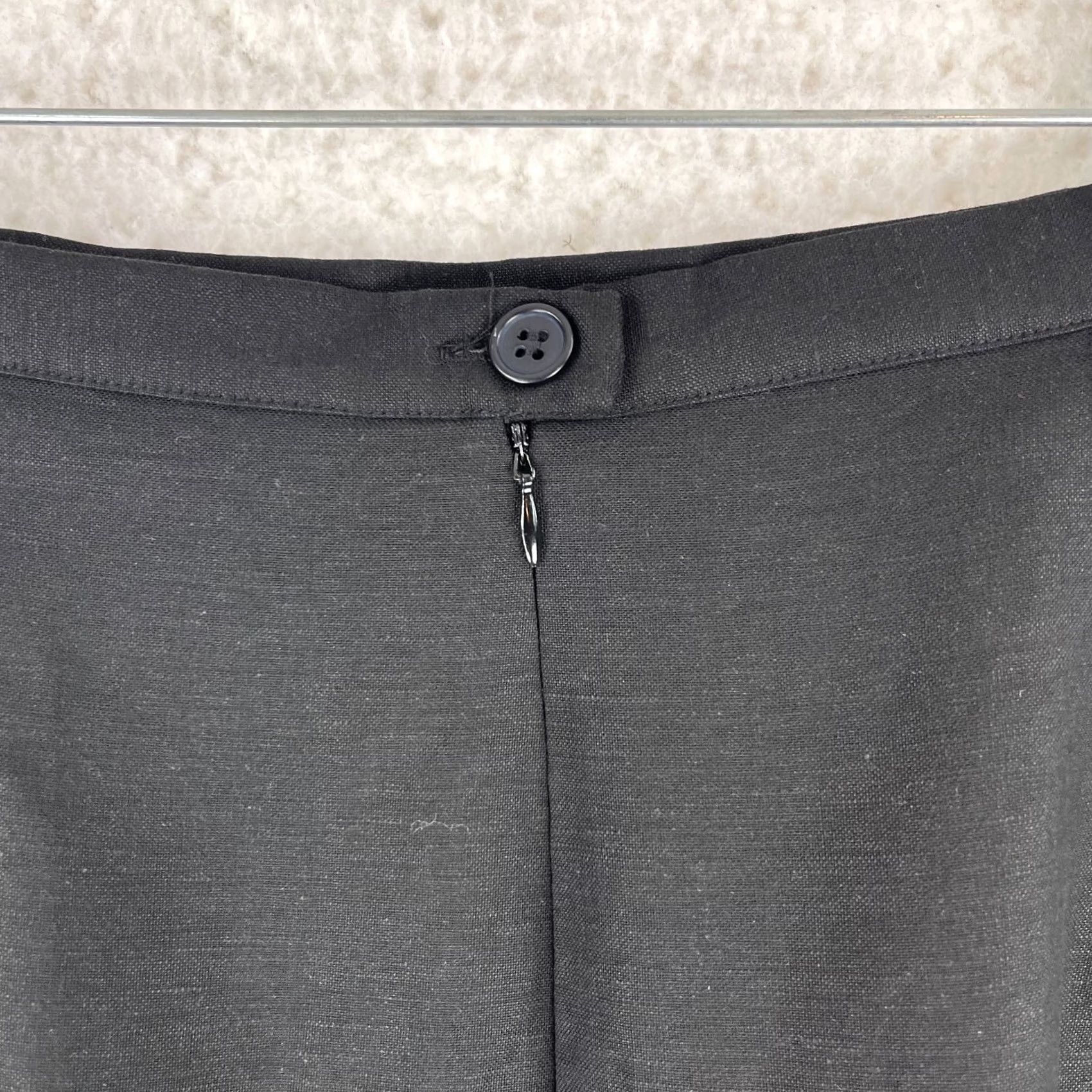 Vintage Dressbarn Black Embroidered Linen A-Line Skirt Womens 14 Knee Length Causal Workwear Vintage No Size 36" / US 14 / IT 50 - 7 Thumbnail