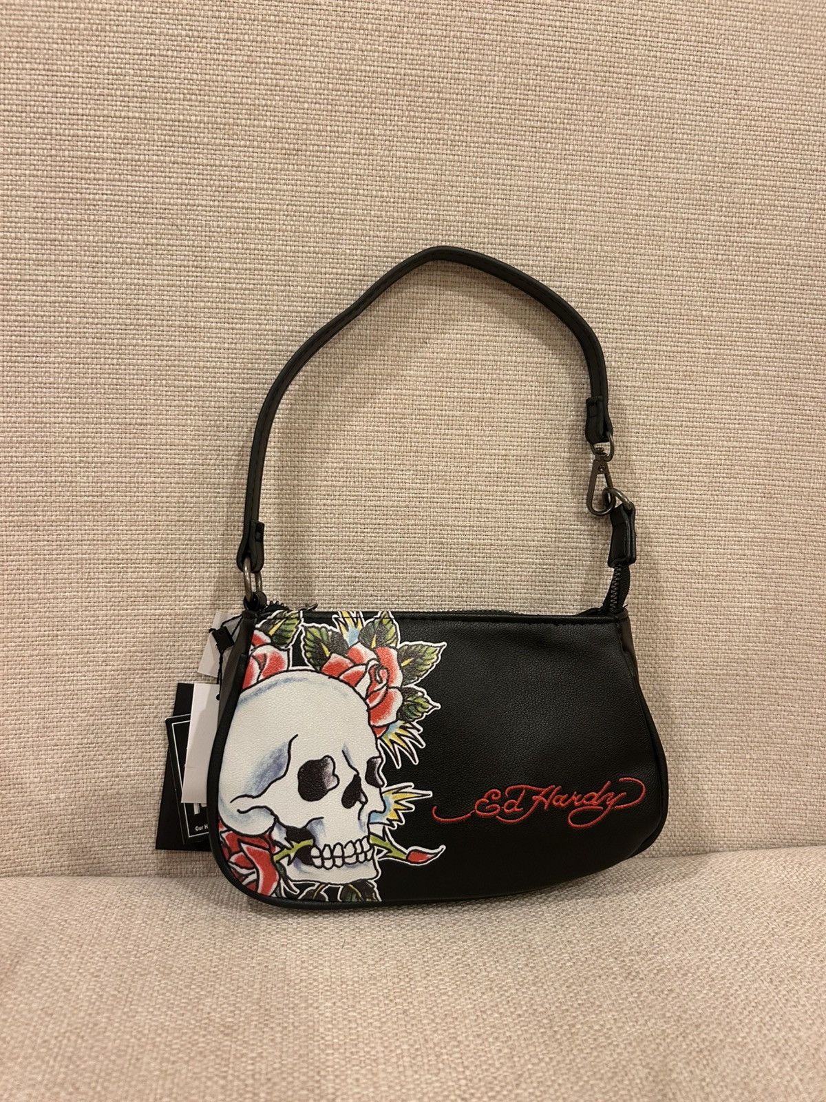 Ed Hardy Graphic Ed Hardy Skull Rose Shoulder Bag Size ONE SIZE - 1 Thumbnail