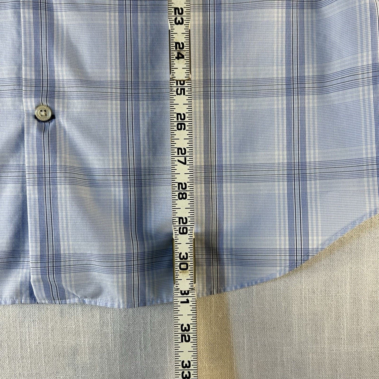 Banana Republic Banana Republic Non-Iron Slim Fit L Blue Plaid Long Sleeve Size US L / EU 52-54 / 3 - 6 Thumbnail